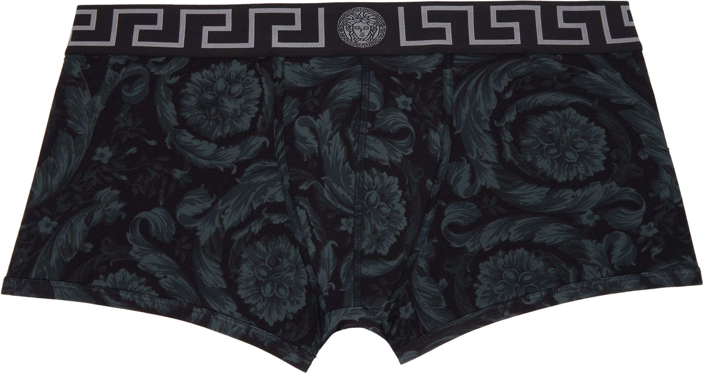 Versace: ブラック＆グレー バロッコ ボクサーブリーフ | SSENSE