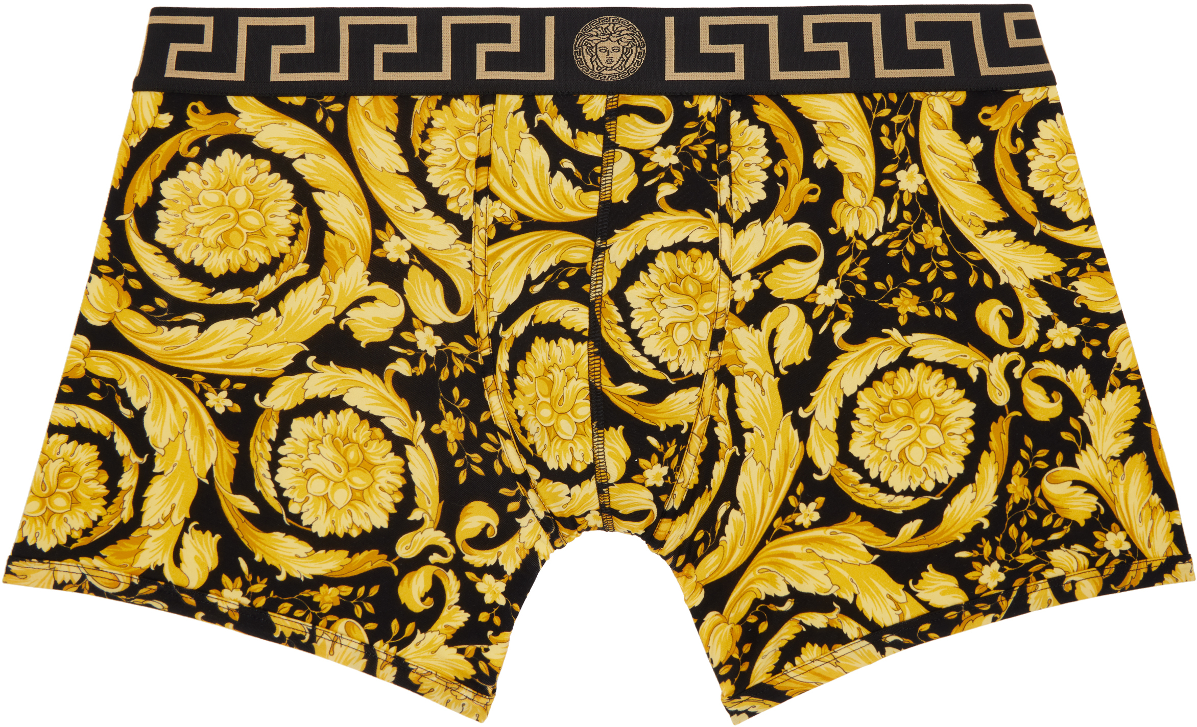 Black & Gray Barocco Long Boxers