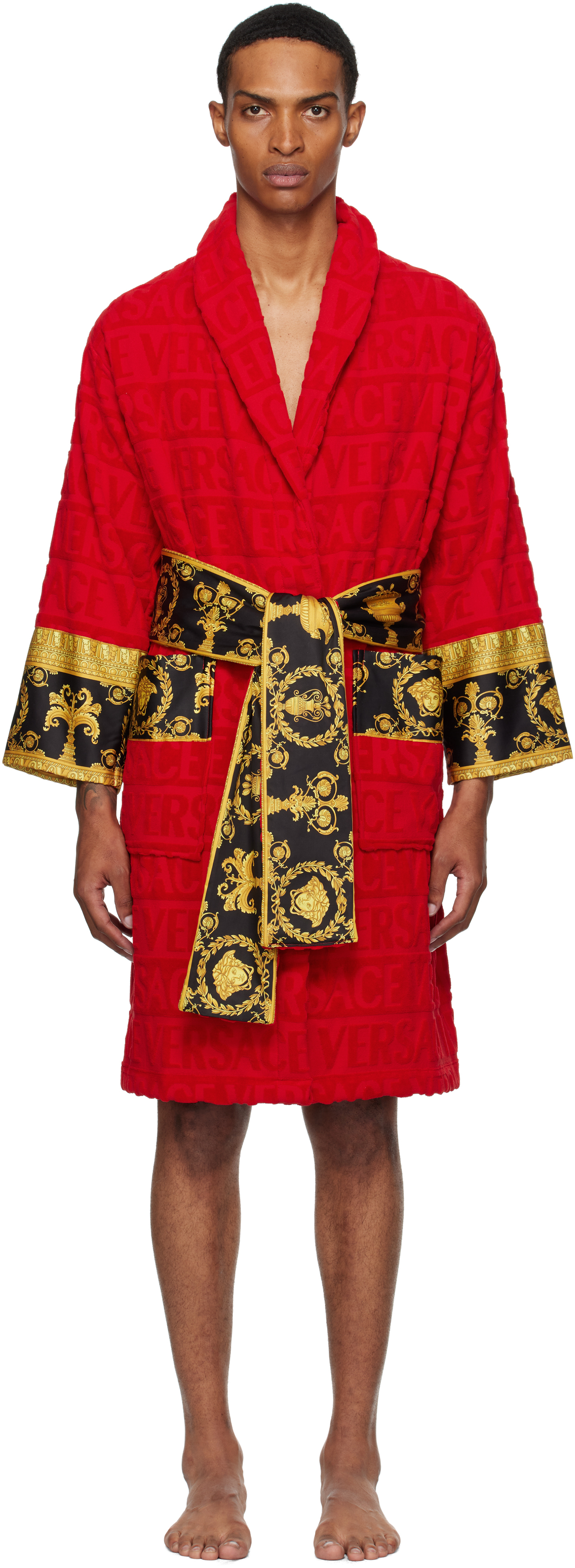 Navy 'I Heart Baroque' Bathrobe