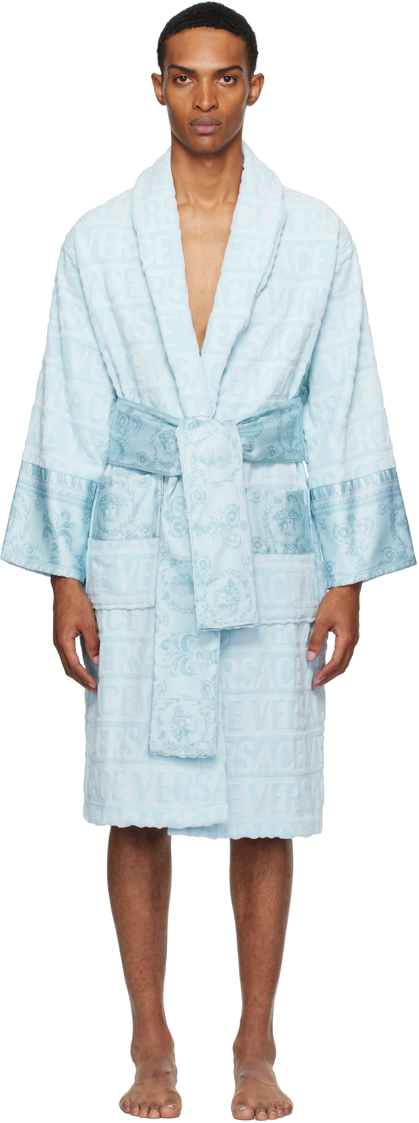 Navy 'I Heart Baroque' Bathrobe