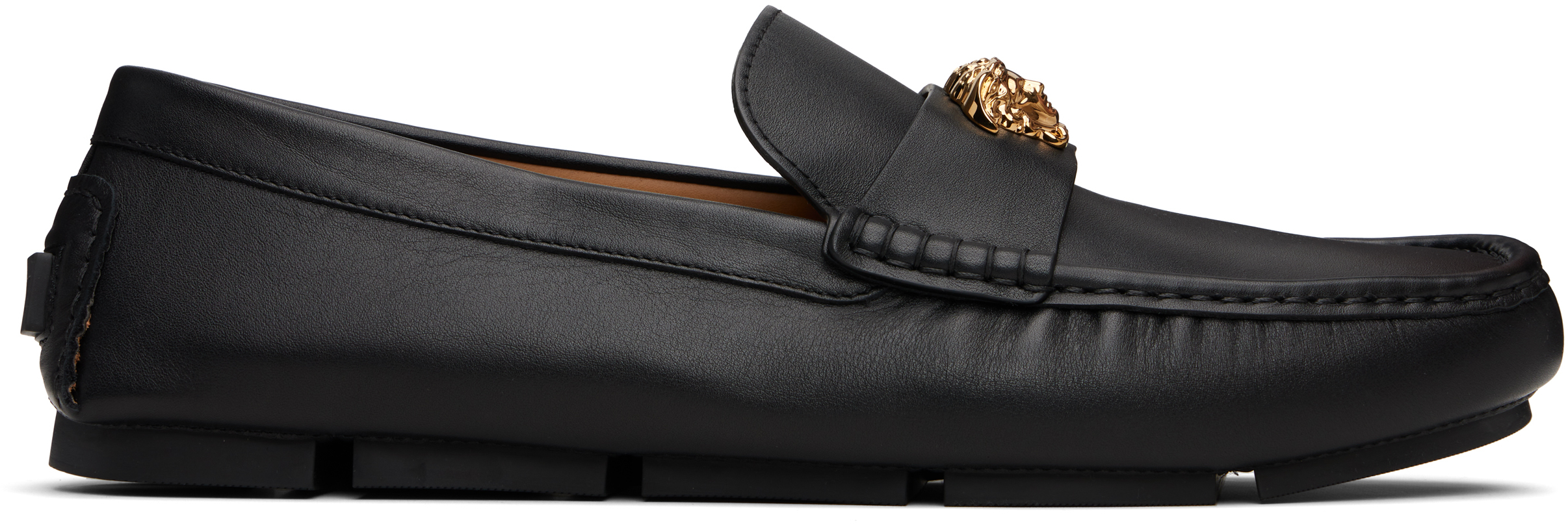 Black 'La Medusa' Driver Loafers