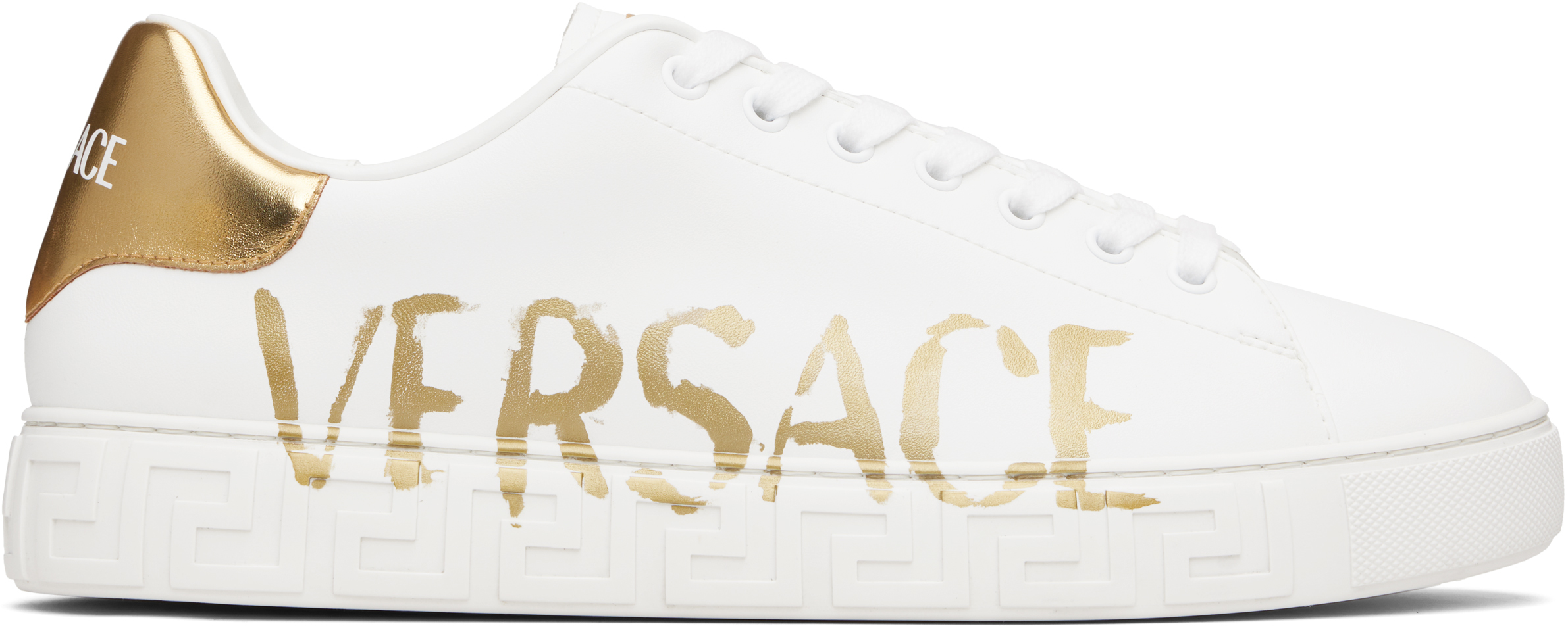 White Logo Greca Sneakers