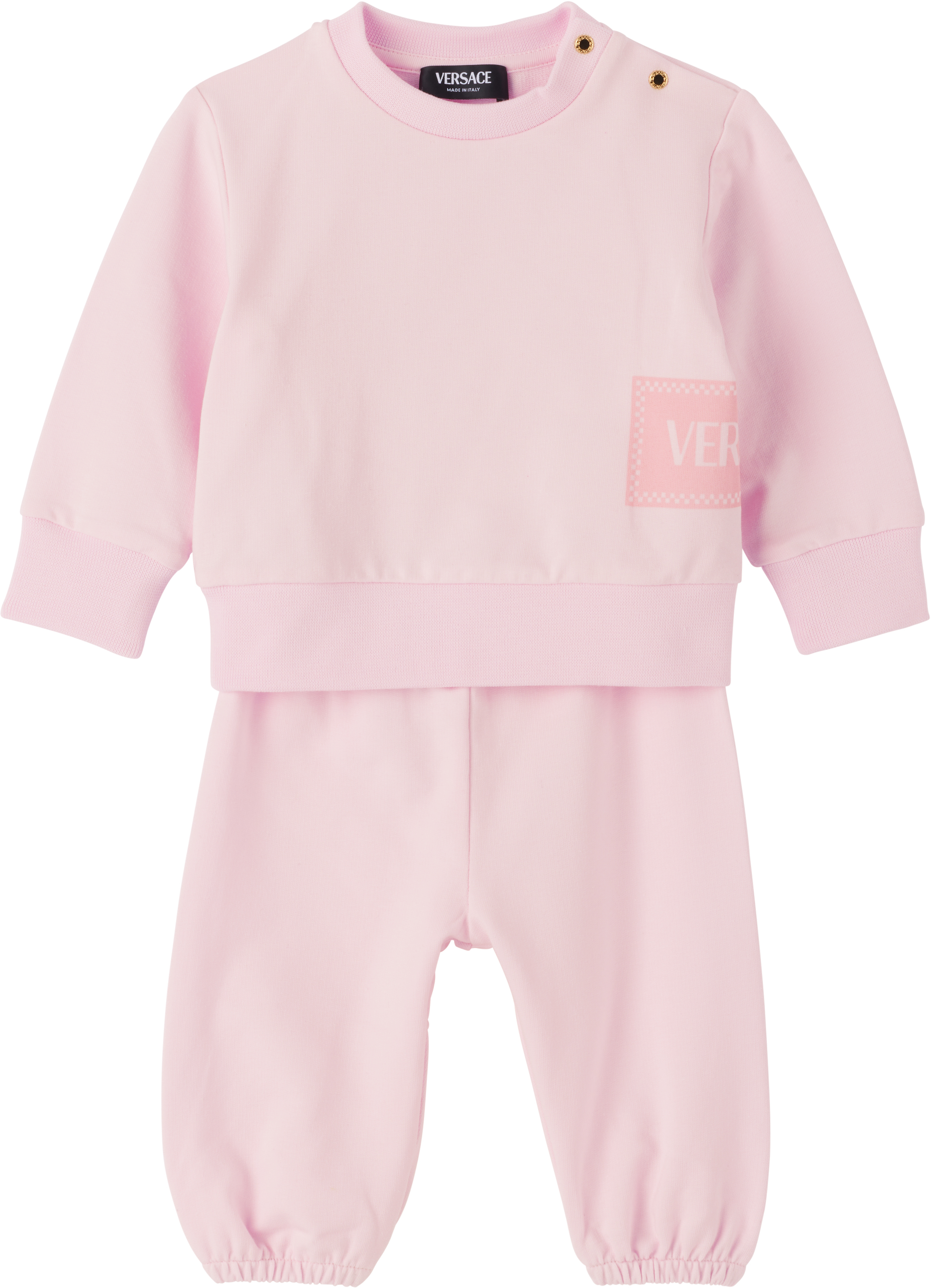 Baby Dress Versace Baby Tracksuit Versace Kids' Baby Pink Barocco