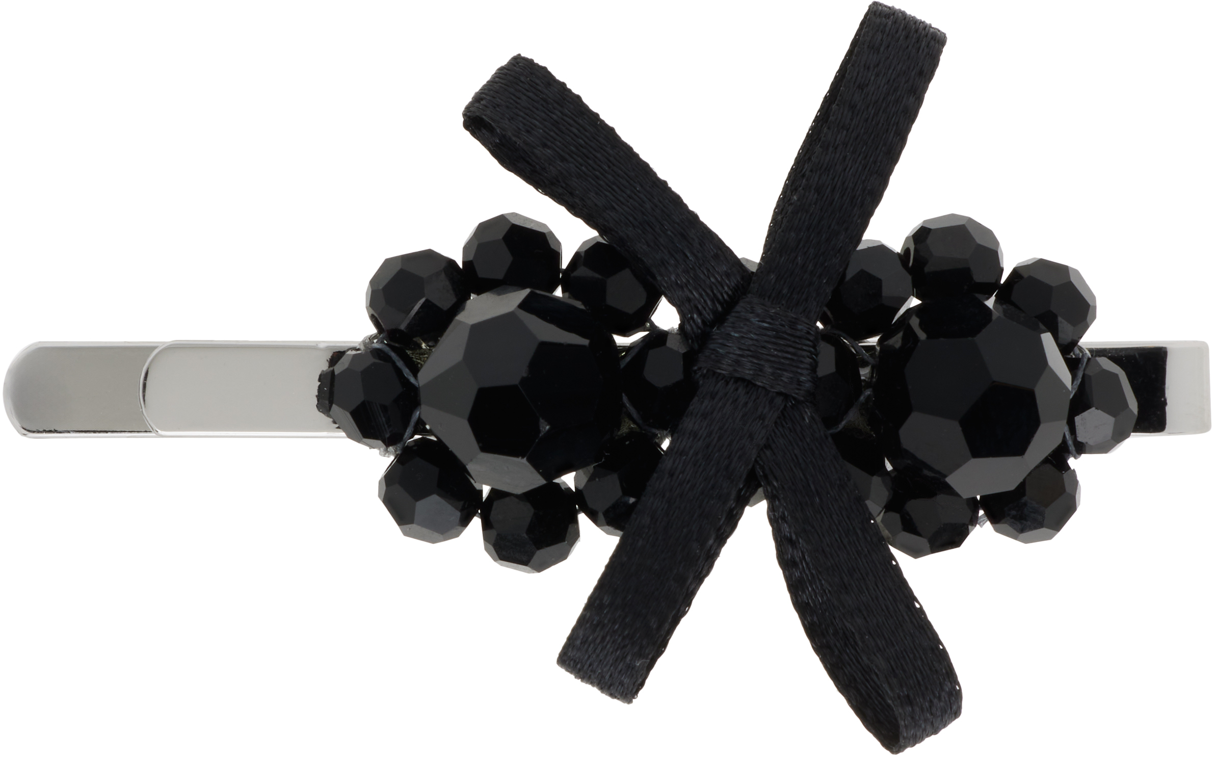 Simone Rocha Black Petite Bow Mini Flower Hair Clip In Black