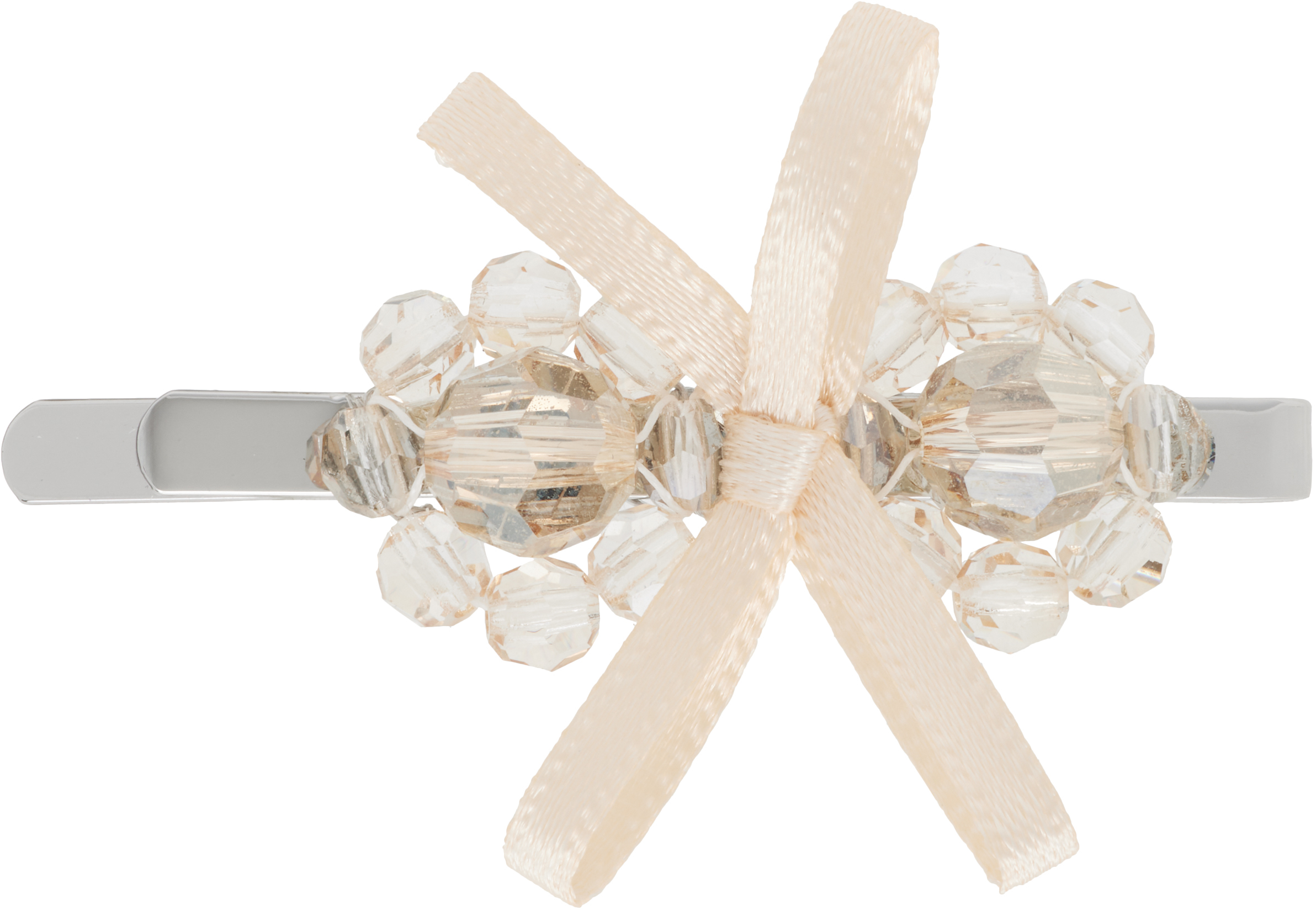 Simone Rocha Beige Petite Bow Mini Flower Hair Clip In Brown