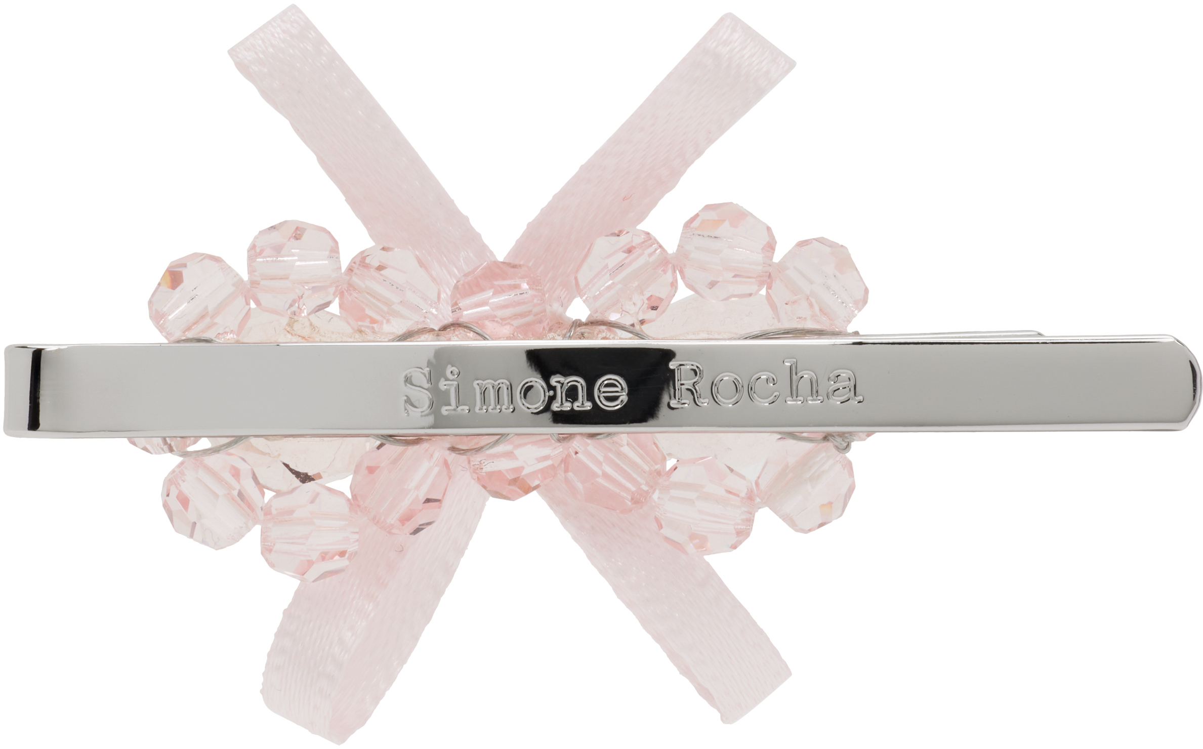 Simone Rocha Pink Petite Bow Mini Flower Hair Clip In Pink
