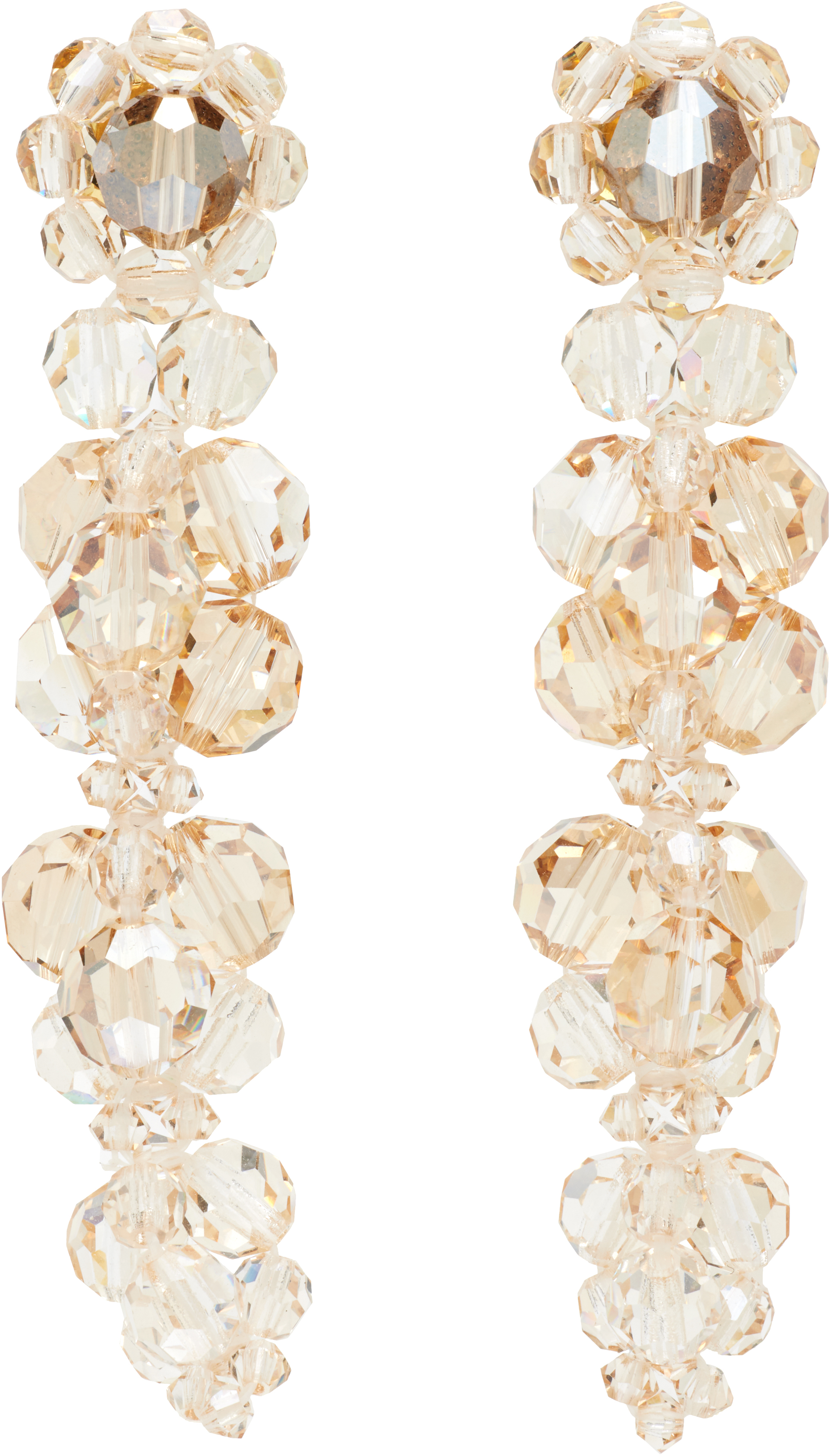 Simone Rocha Cluster Drip Crystal Earrings In Gold