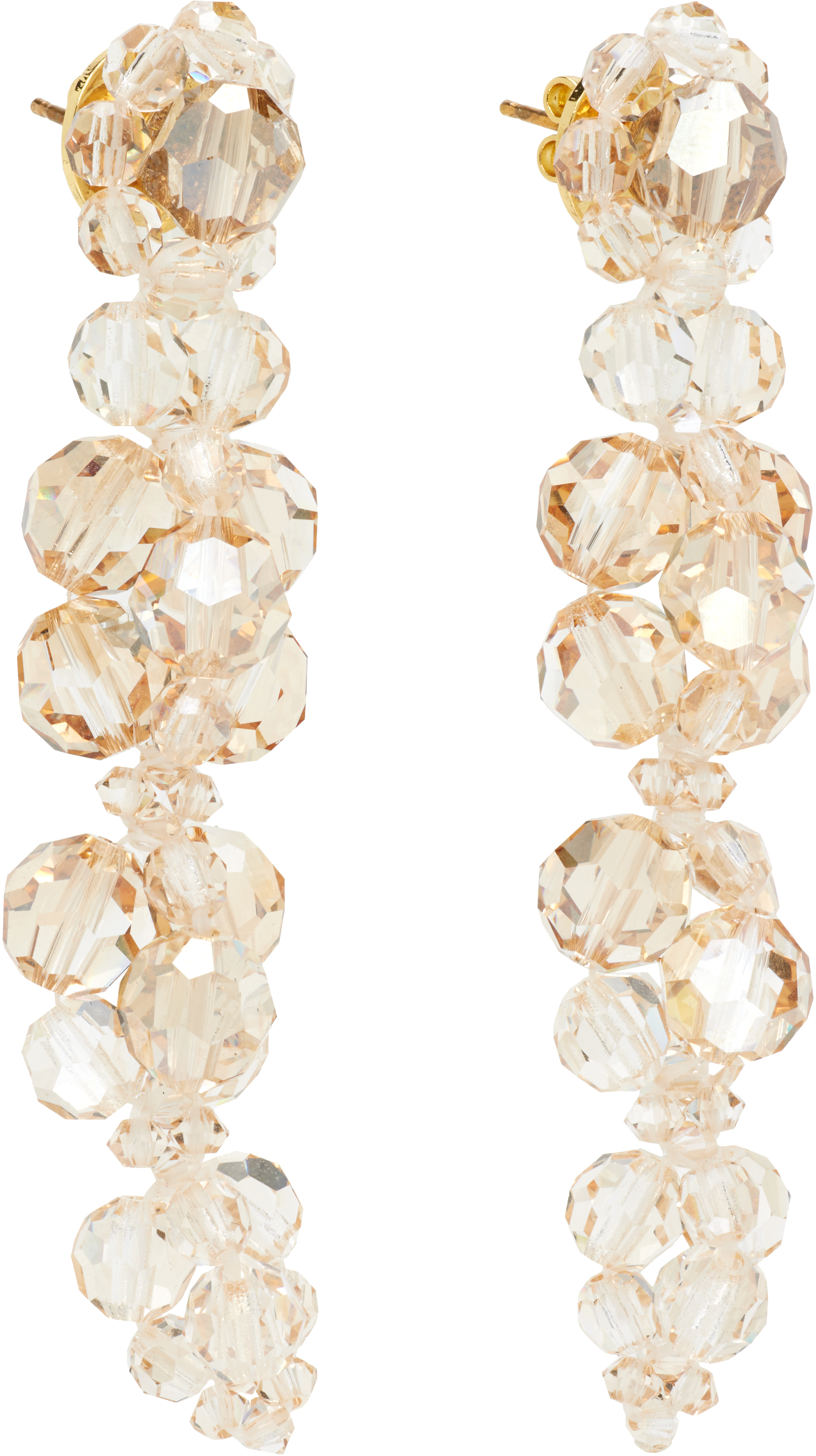 Simone Rocha Cluster Drip Crystal Earrings In Gold