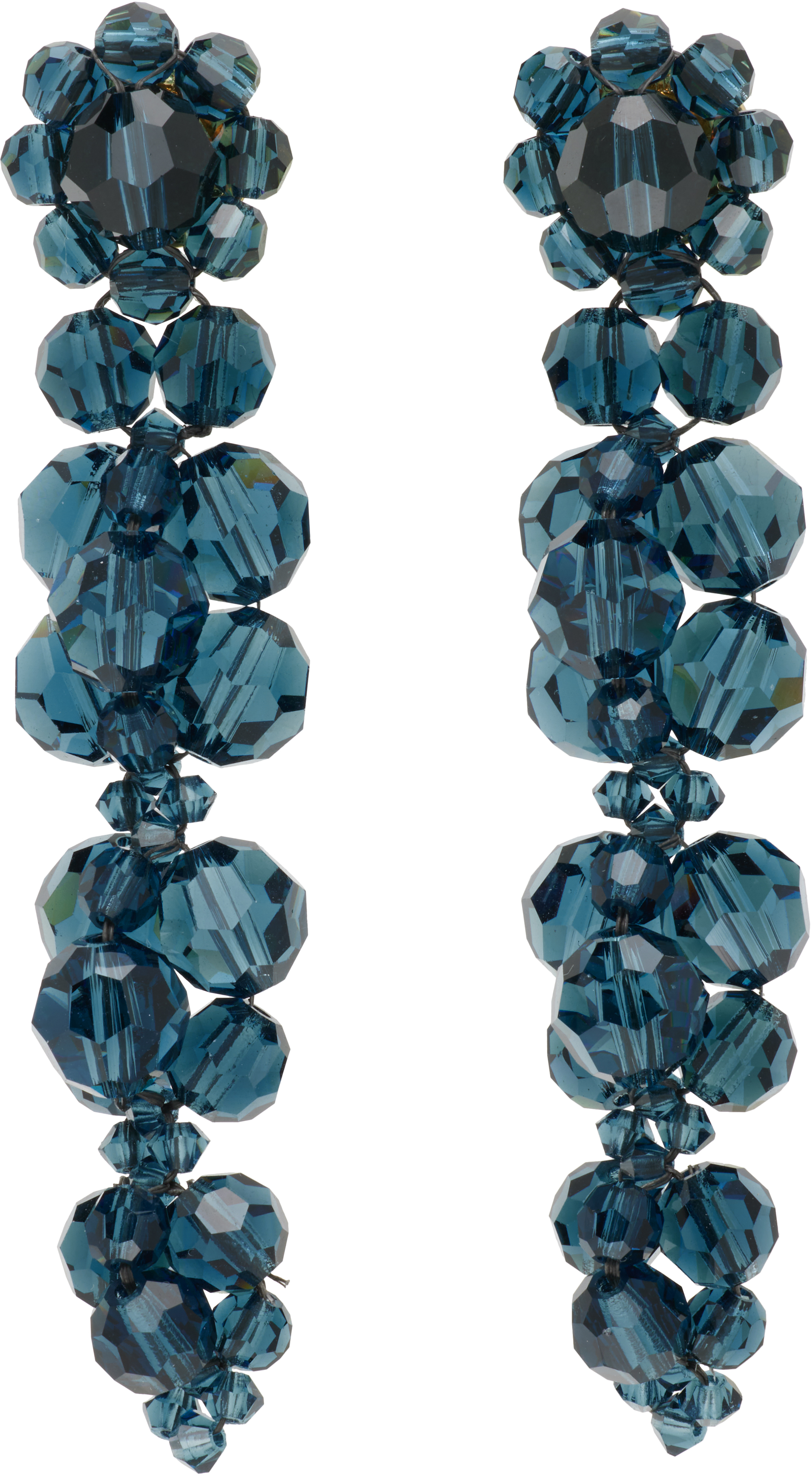 Simone Rocha Cluster Drip Crystal Earrings In Blue
