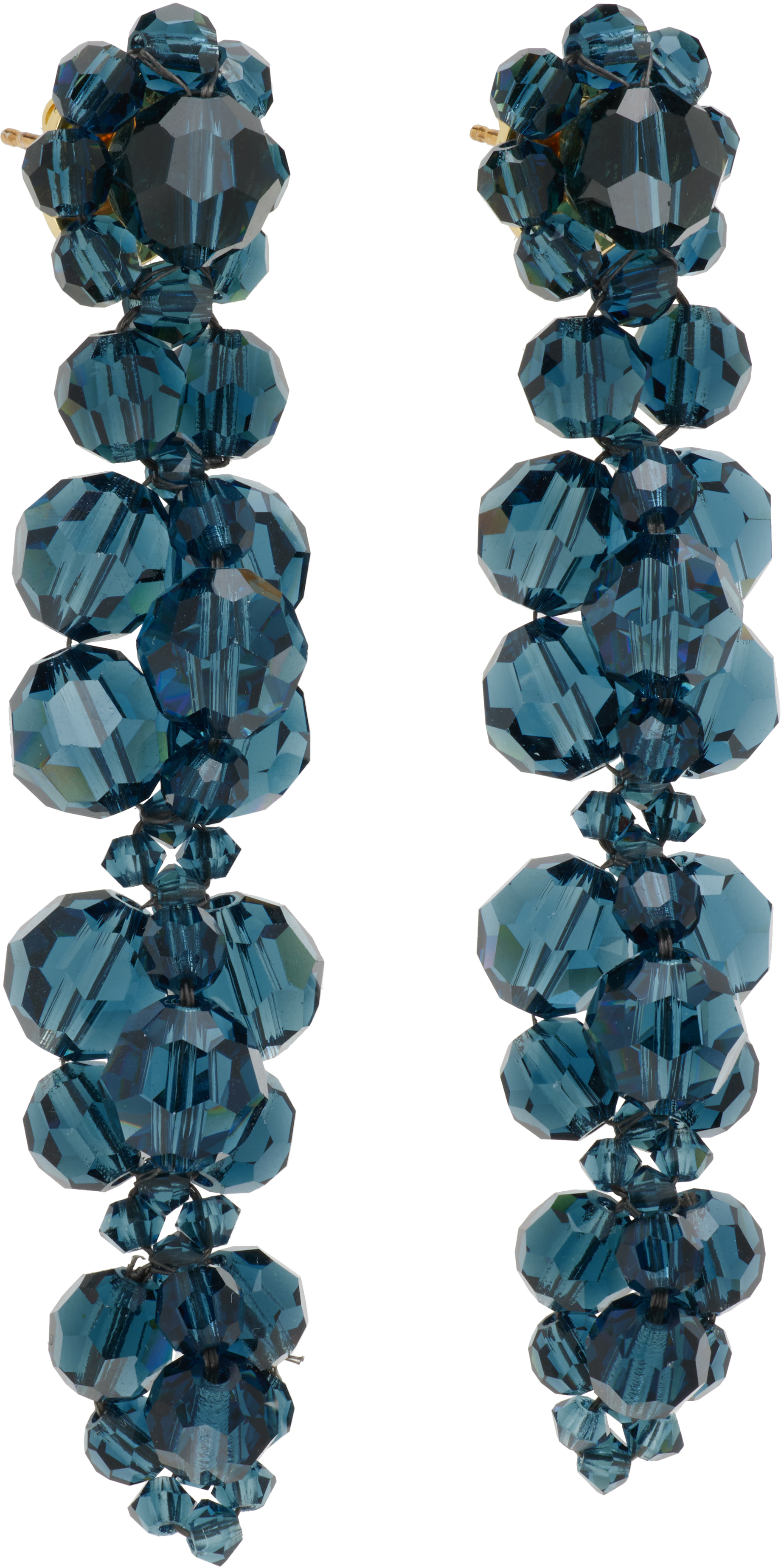 Simone Rocha Cluster Drip Crystal Earrings In Blue