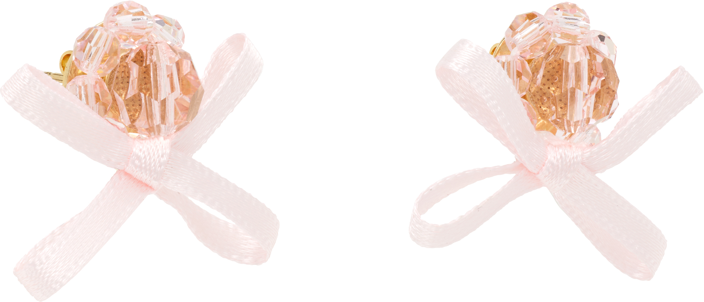 Simone Rocha Petite Bow Daisy Stud Earrings In Pink