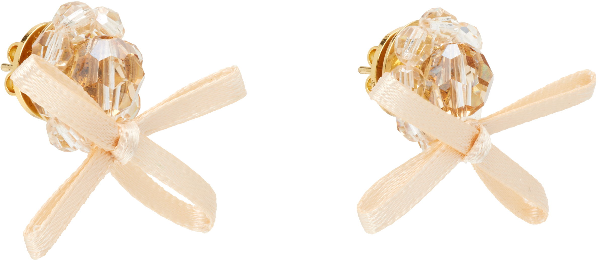 Simone Rocha Petite Bow Daisy Stud Earrings In Pink