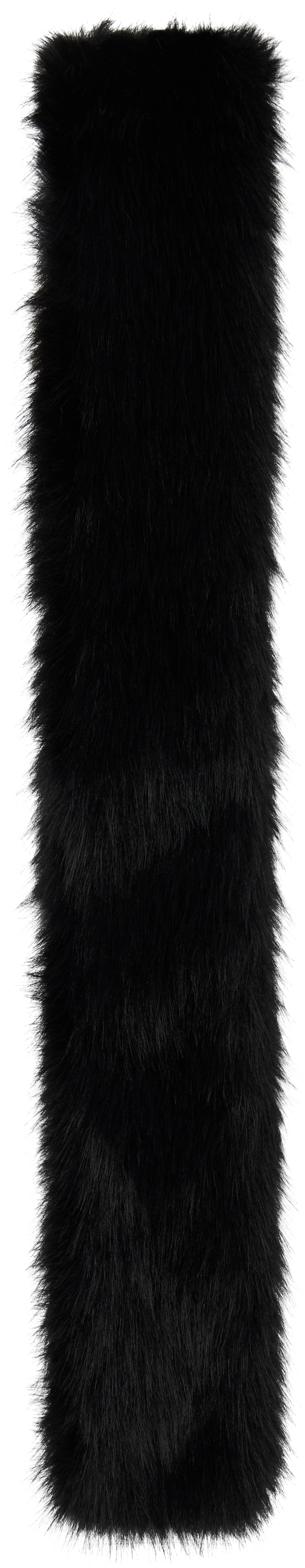 Simone Rocha Black Slim Faux Fur Scarf In Black