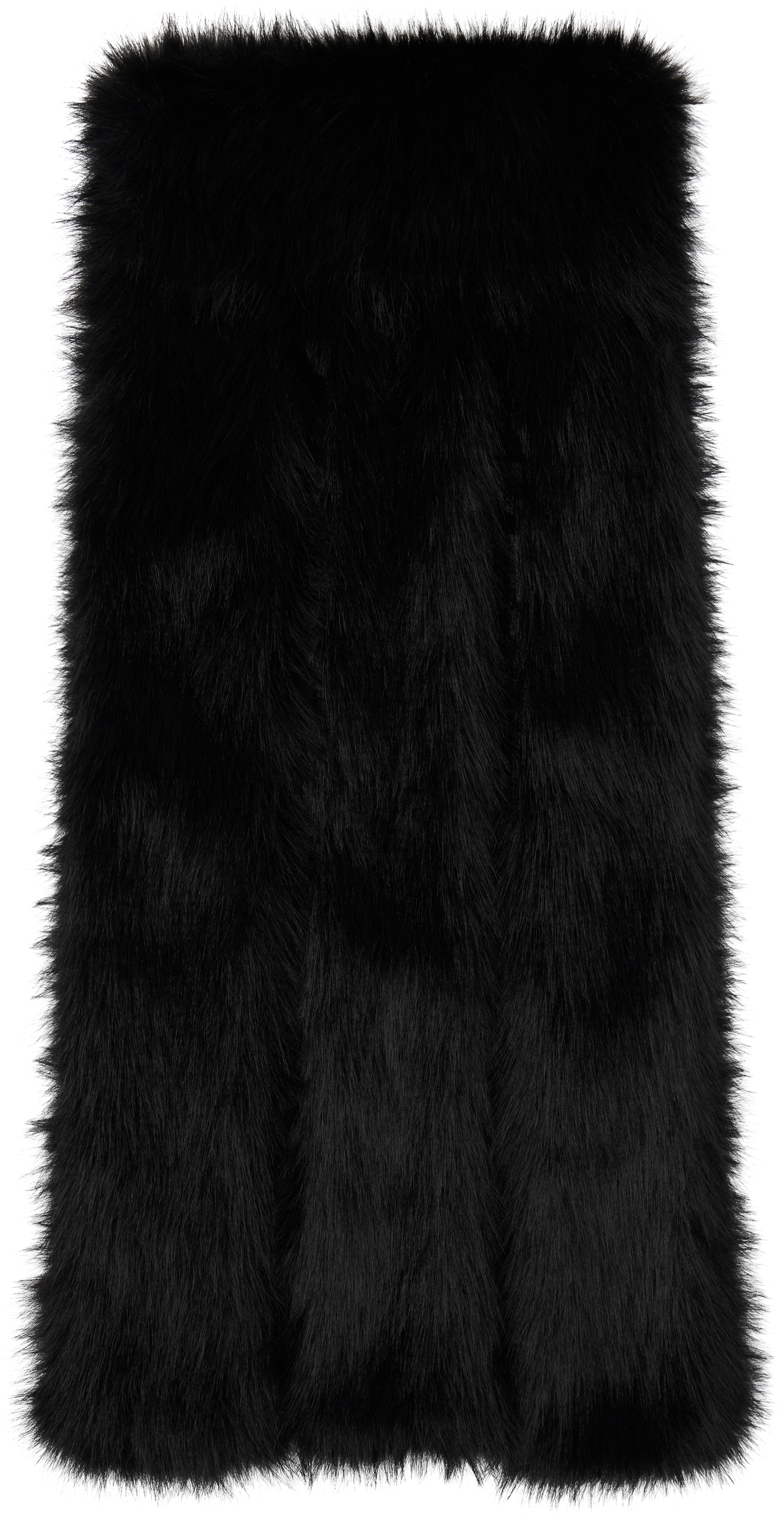 Simone Rocha Black Triple Slit Faux Fur Scarf In Black