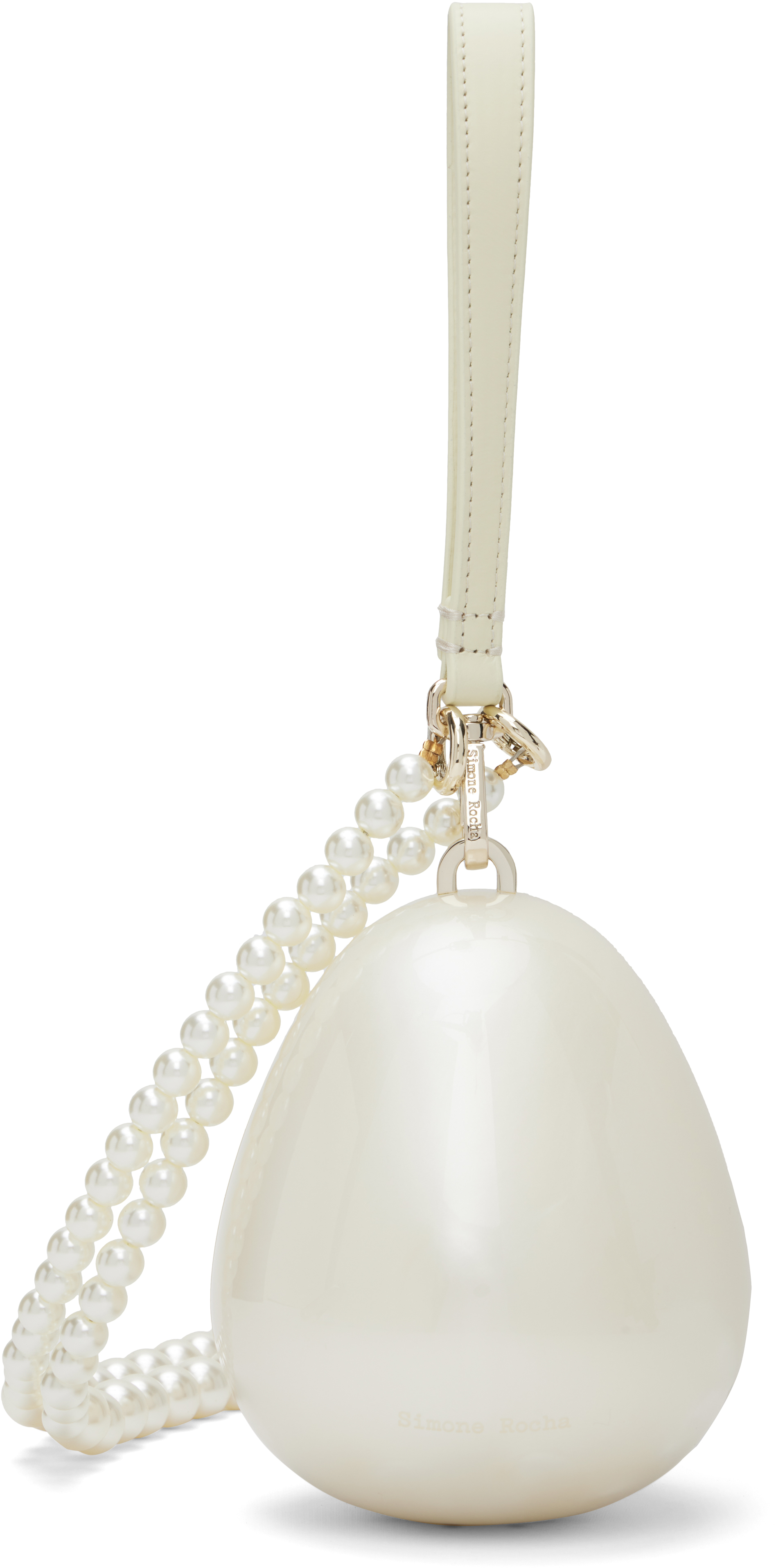 【関税込み】Simone Rocha オフホワイト Pearl Egg バッグ Simone Rocha: オフホワイト Pearl Egg バッグ | SSENSE 日本