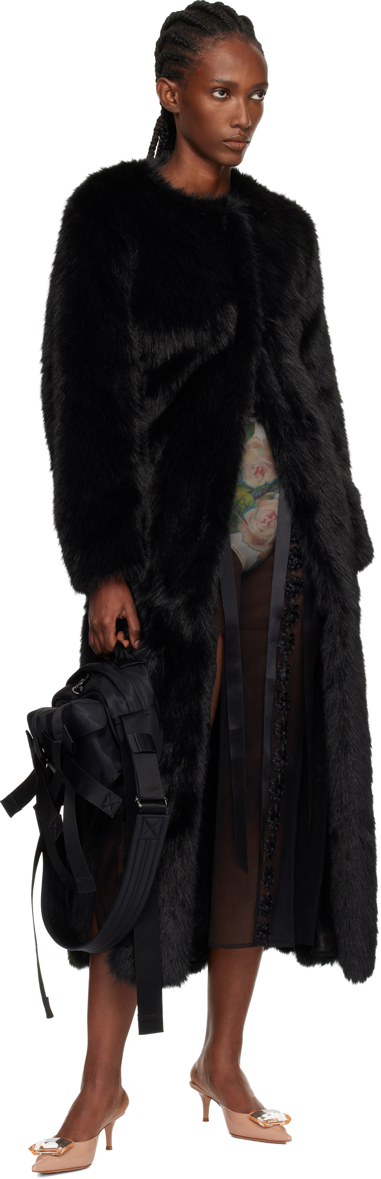 Simone Rocha Black Beaded Classic Bow Crossbody Bag In Black