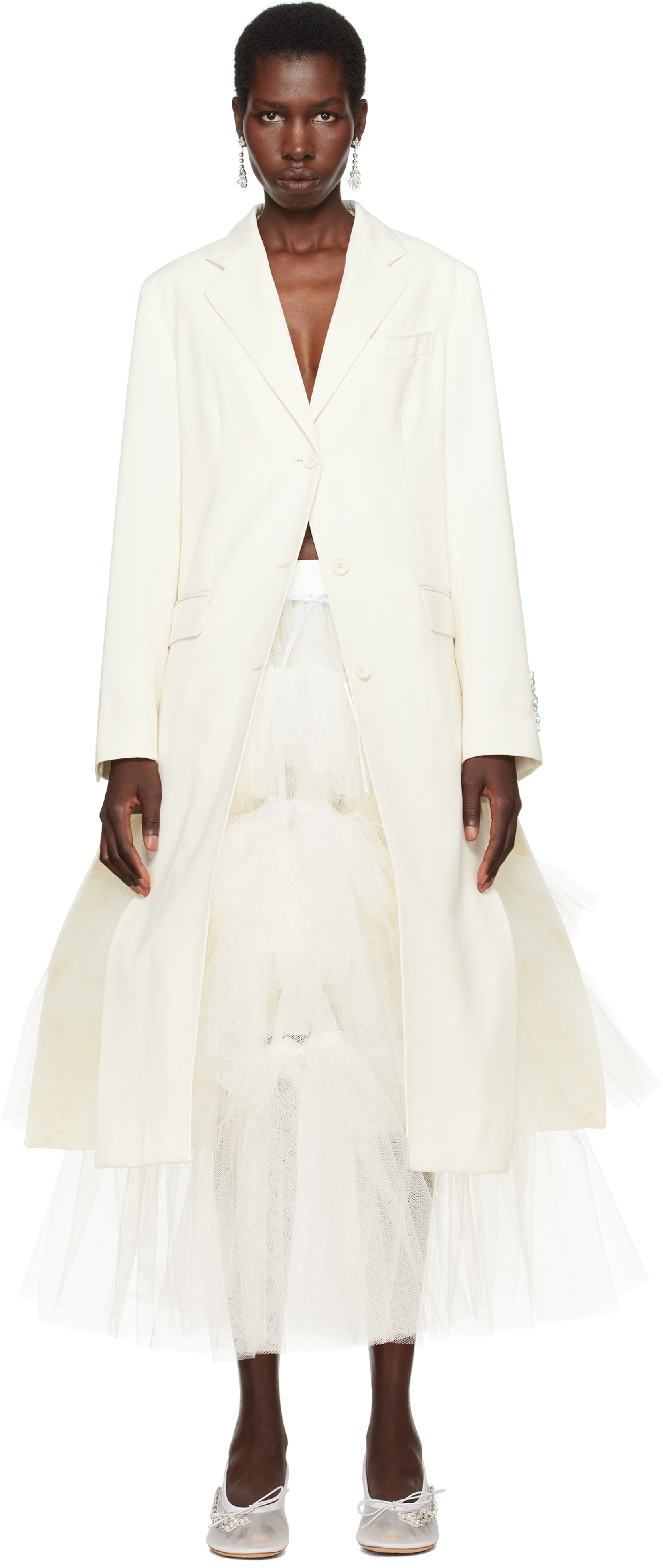 SSENSE Exclusive Bridal Capsule Cut-Out Bow Detail Coat