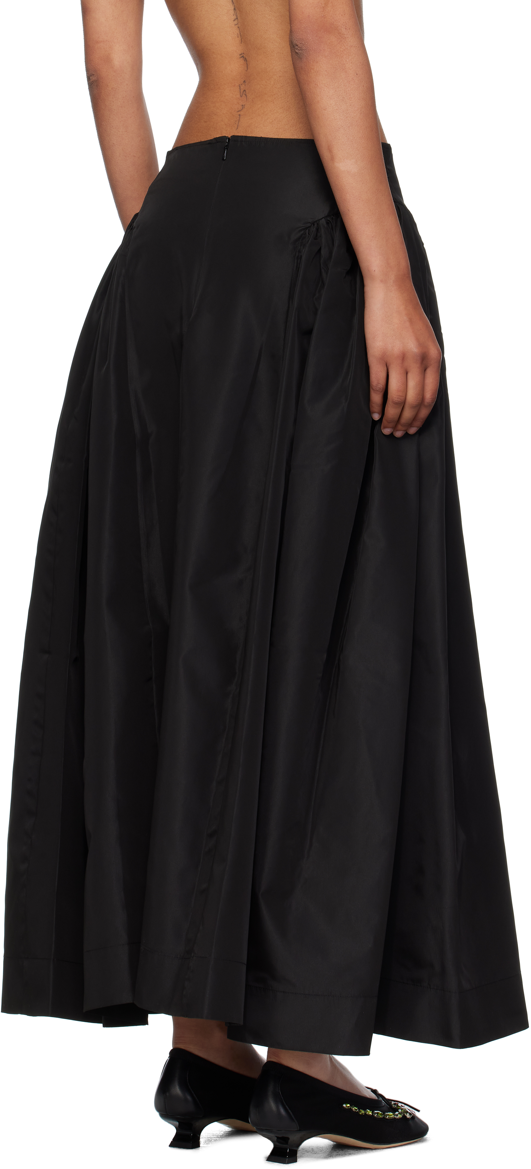 Simone Rocha Black Hip Detail Bind Maxi Skirt In Black