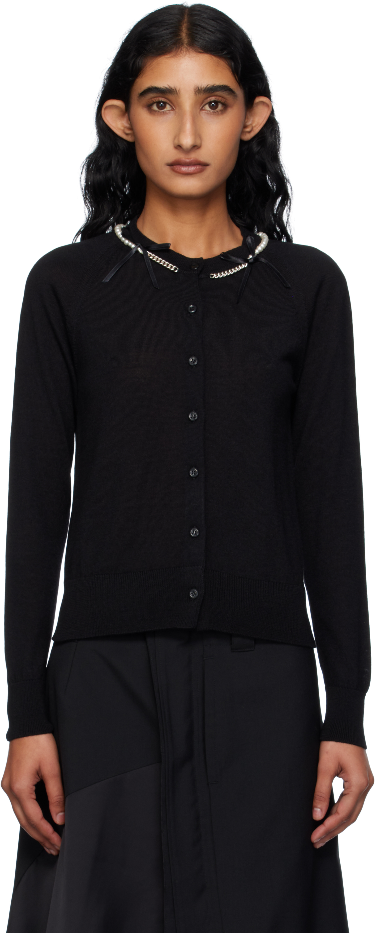 【関税込み】Simone Rocha ブラック リボン ベルト コート Simone Rocha リボンベルト ジャケット | ブラック | FARFETCH JP