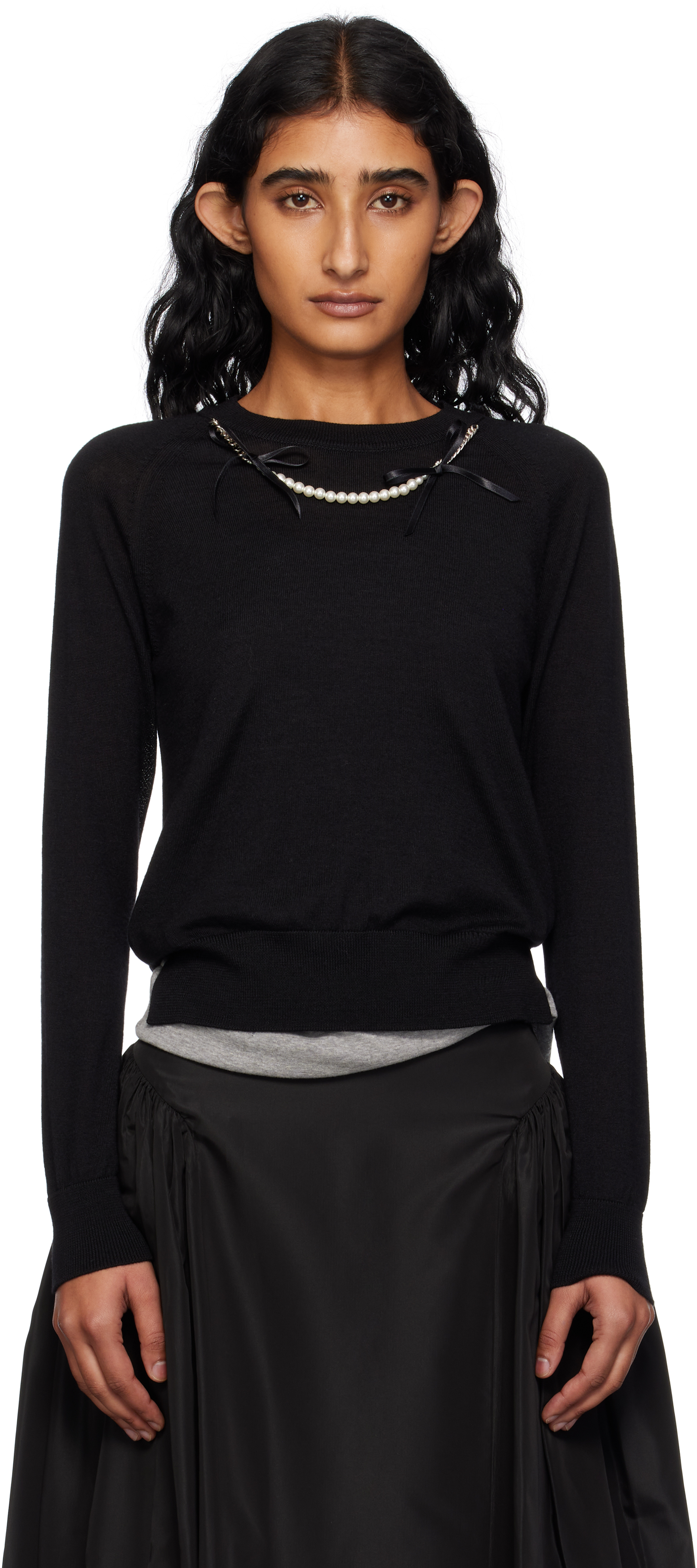 Simone Rocha x  オーバーサイズ ケーブルセーター Simone Rocha（シモーネロシャ）の「CROPPED SHORT PUFF SLEEVE