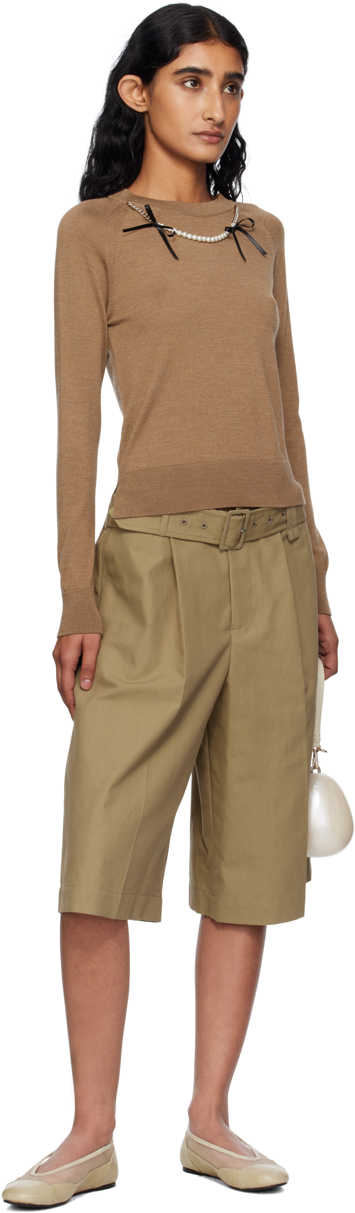 Simone Rocha Brown Embellished Classic Sweater In Multi