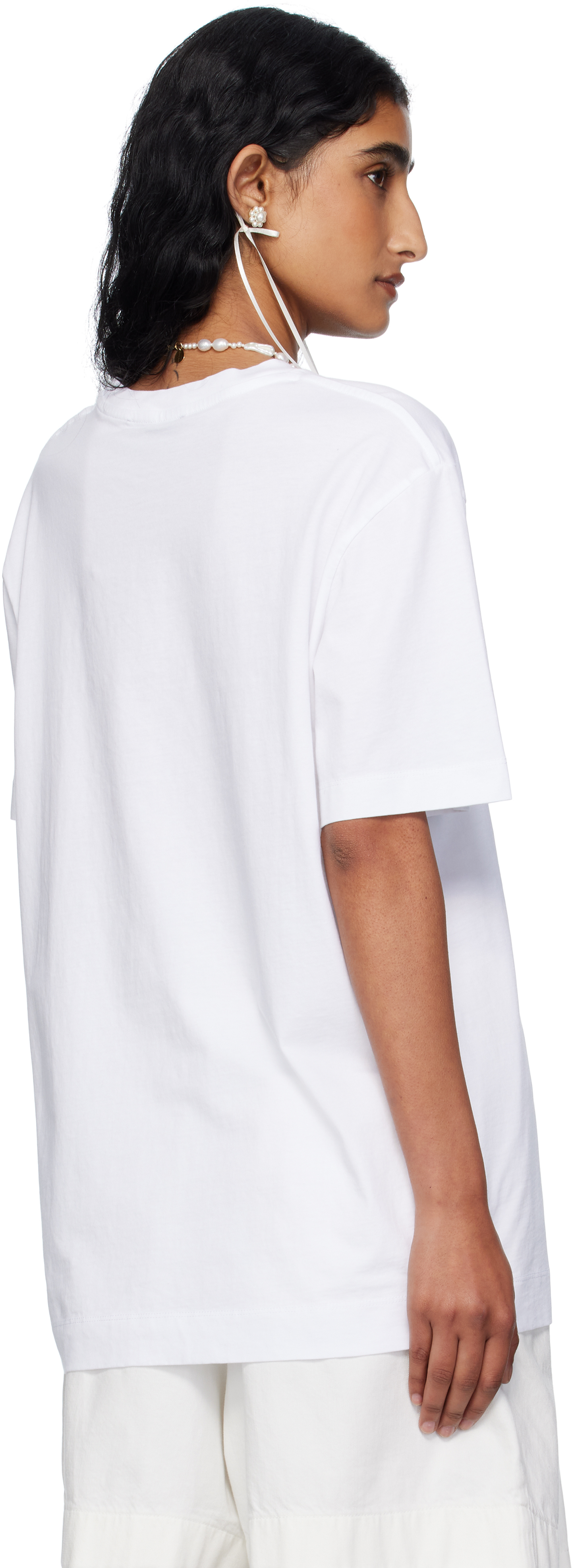 Simone Rocha White Rose Bouquet T-shirt In White