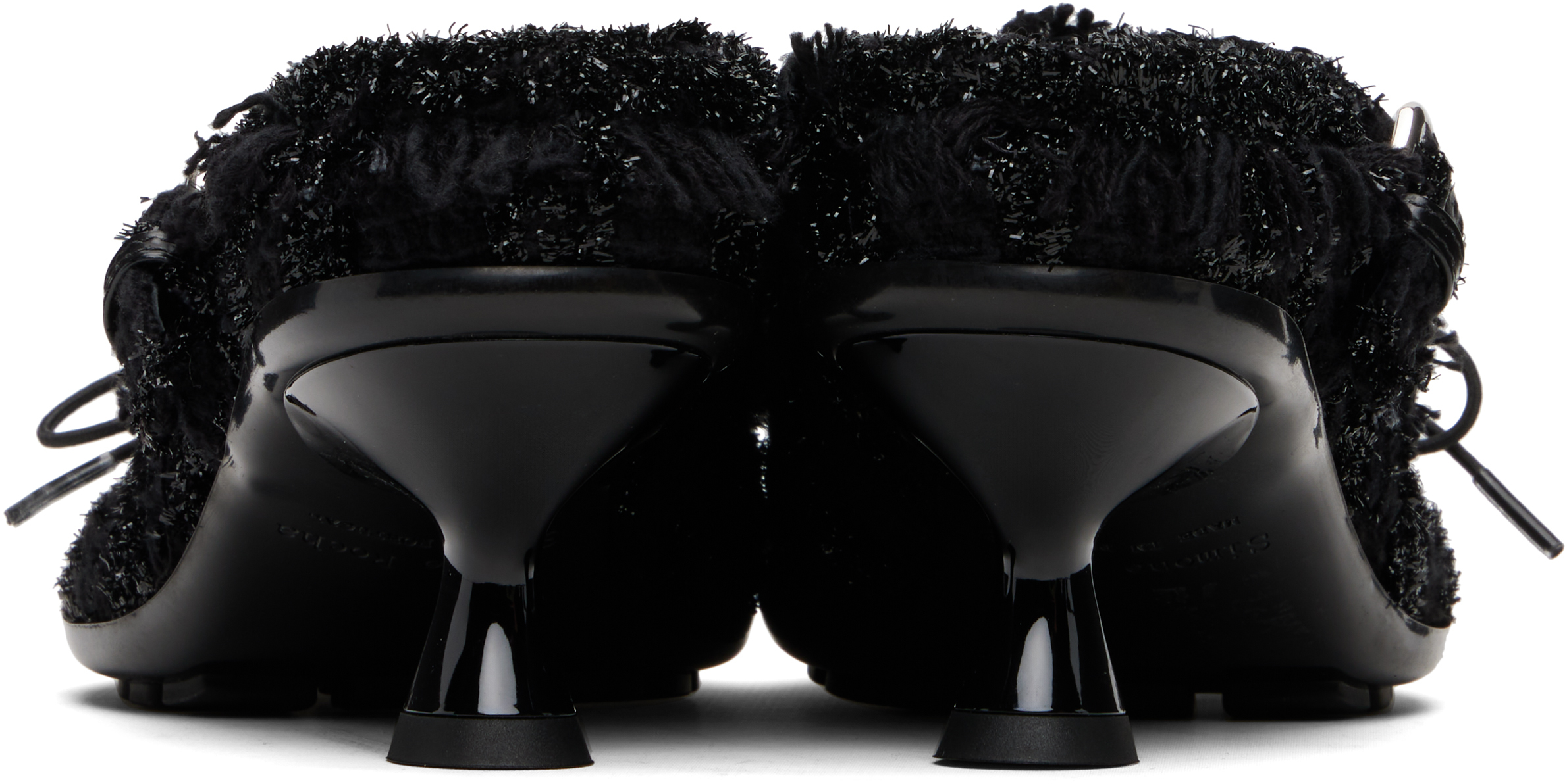 Simone Rocha Black Grip Mule Heels In Black