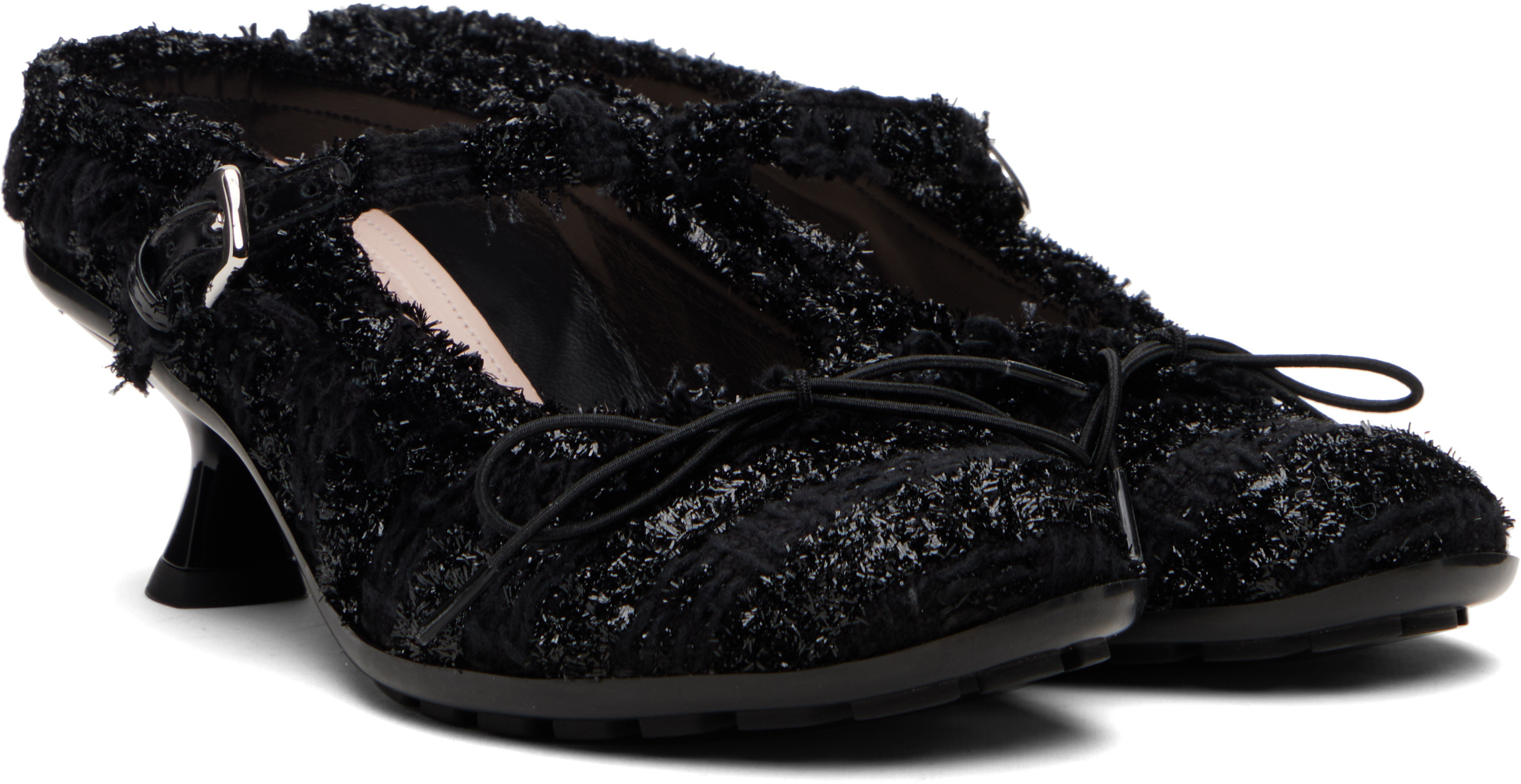 Simone Rocha Black Grip Mule Heels In Black