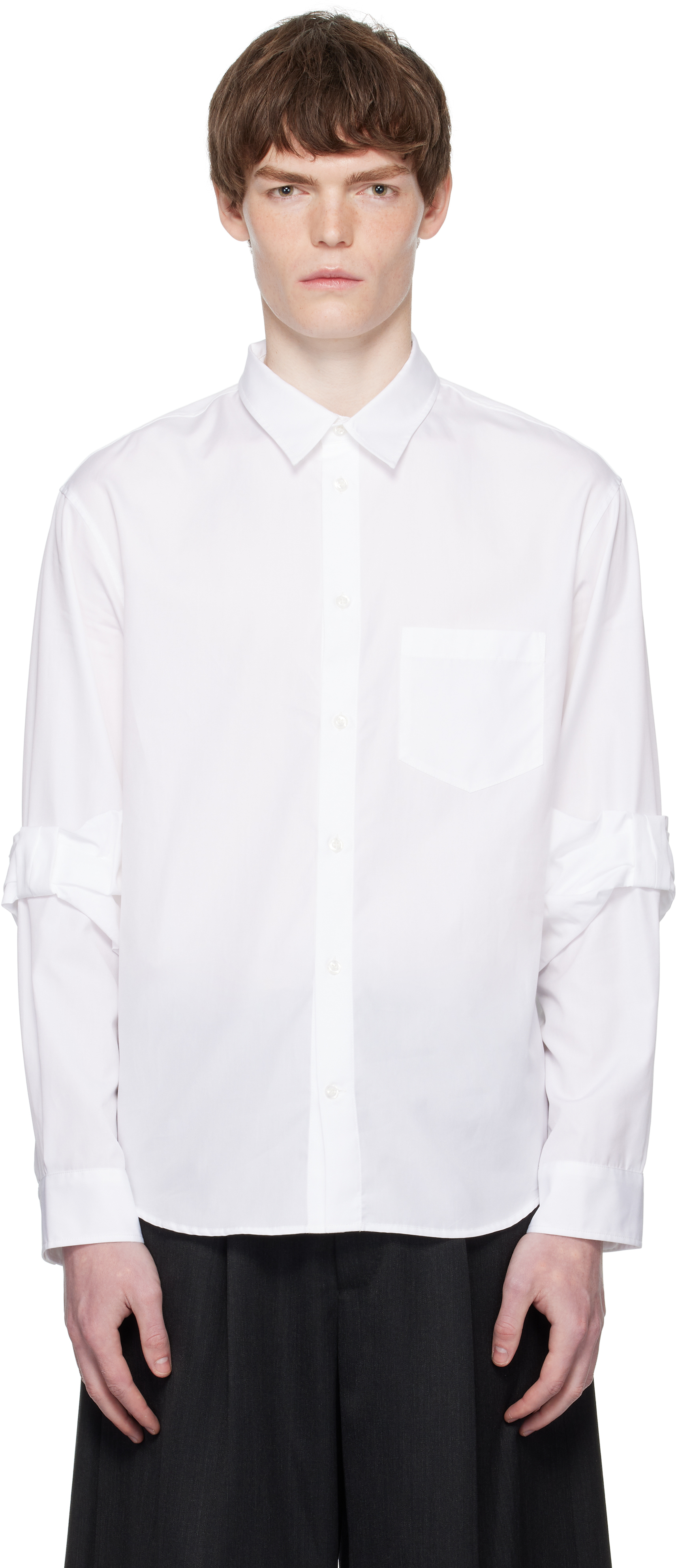 Black Bow Sleeve Classic Shirt