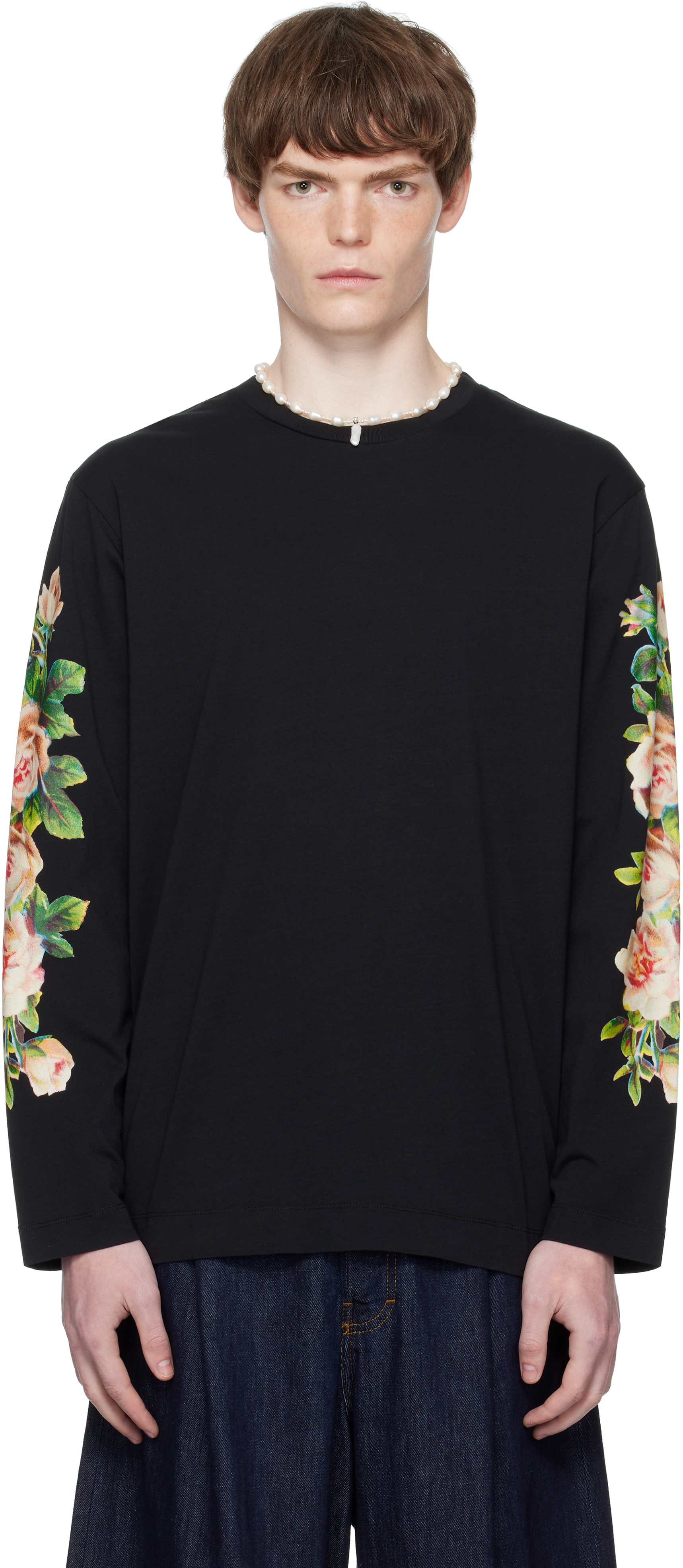 Black Rose Bouquet Long Sleeve T-shirt
