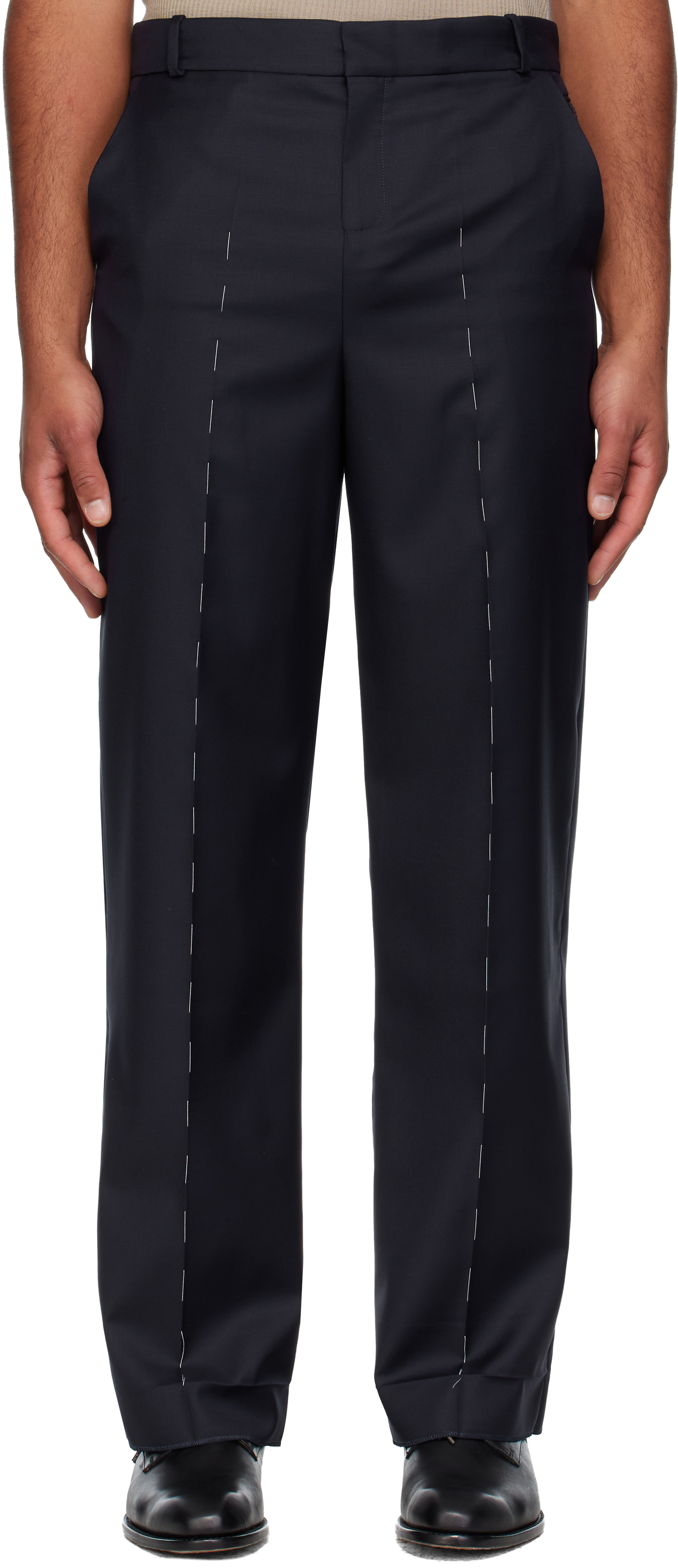 Sonia Carrasco Navy Fundamental Trousers In Blue