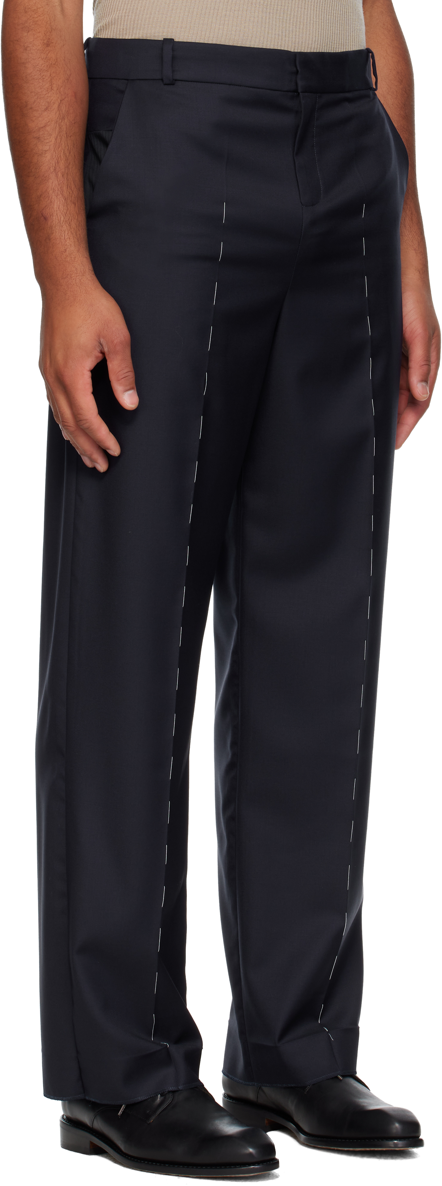 Sonia Carrasco Navy Fundamental Trousers In Blue