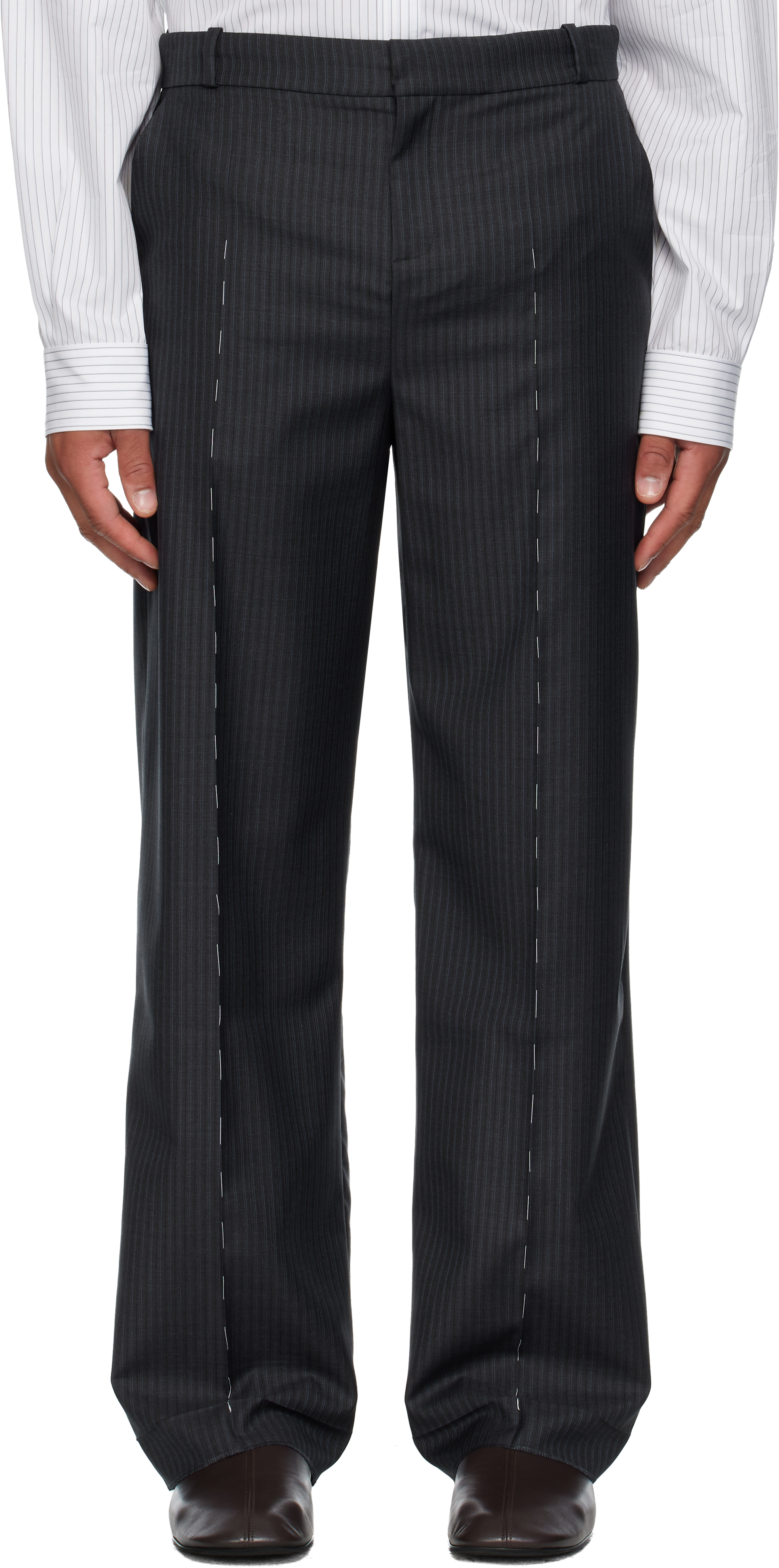 Sonia Carrasco Gray Fundamental Trousers In Black