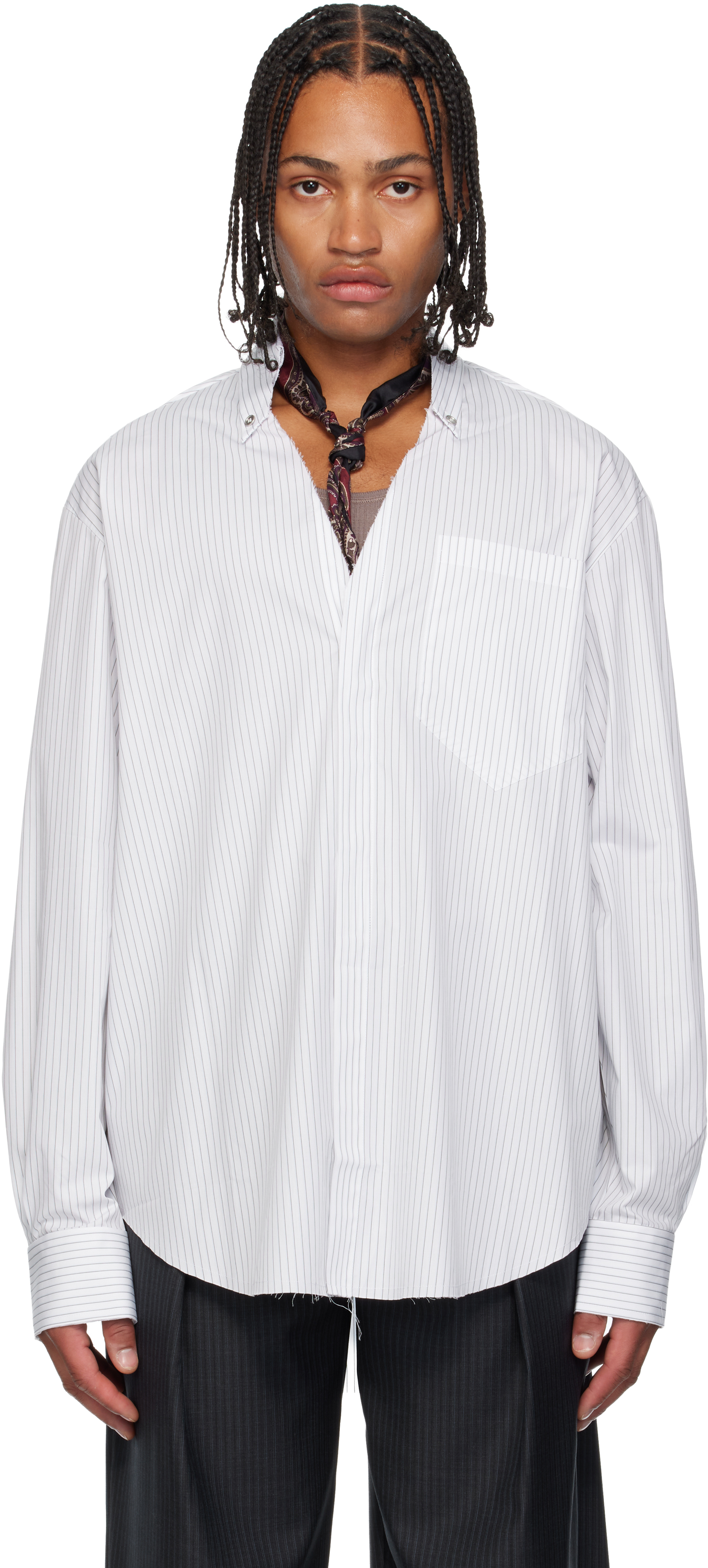 Sonia Carrasco White Cut Collar Shirt In White