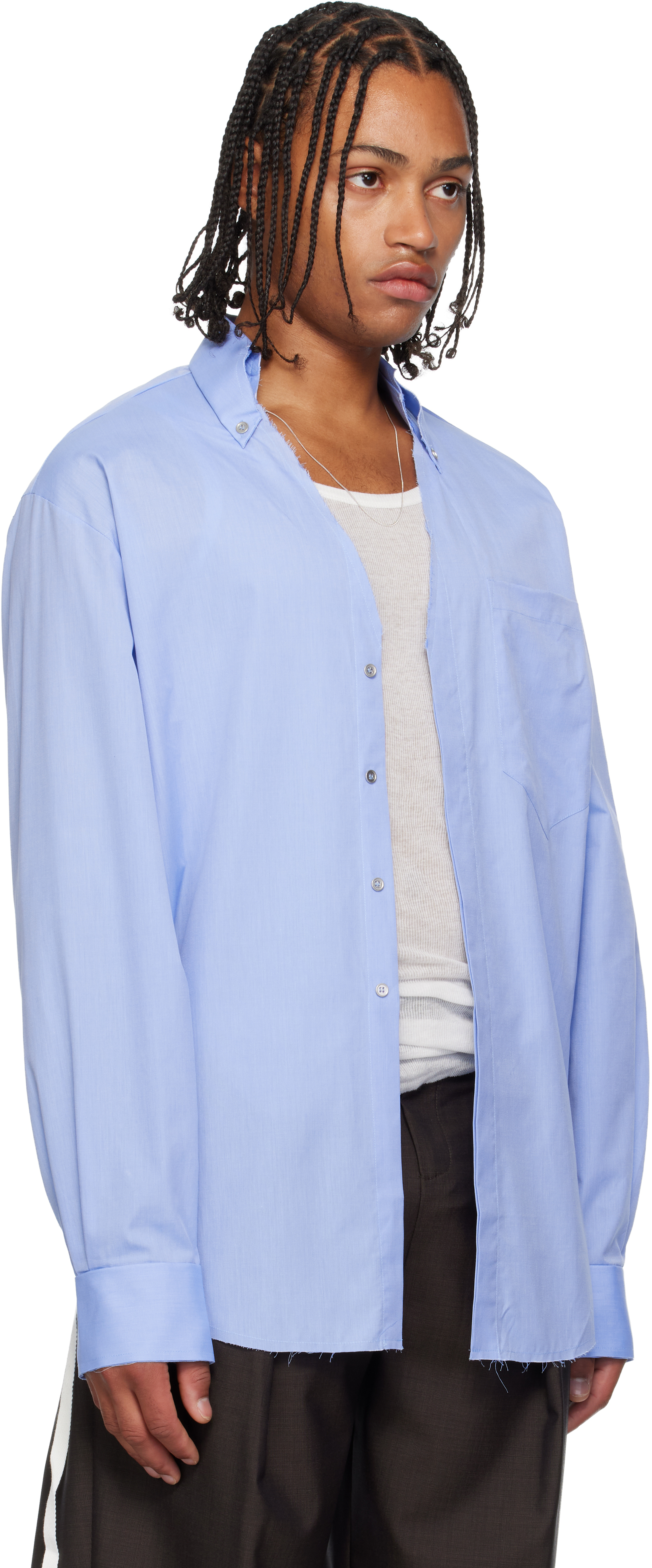 Sonia Carrasco Blue Cut Collar Shirt In Blue