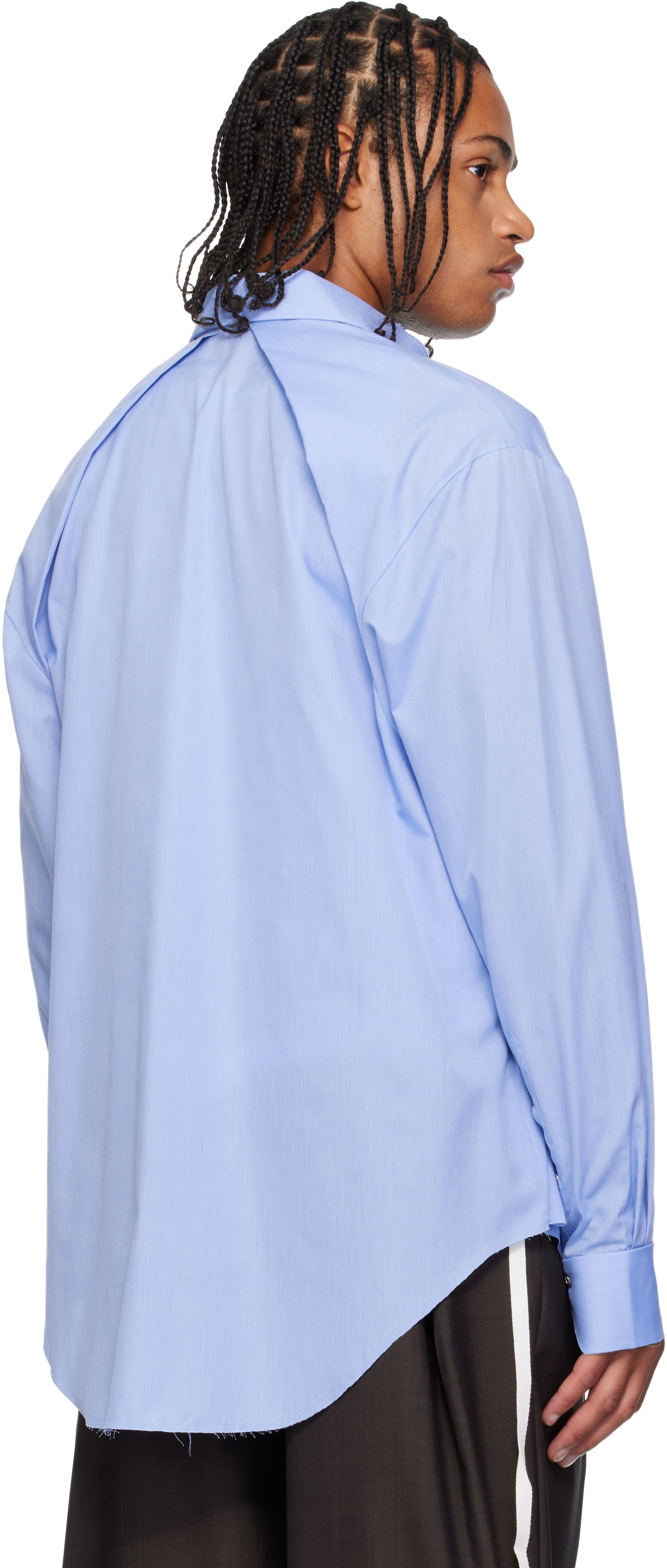 Sonia Carrasco Blue Cut Collar Shirt In Blue