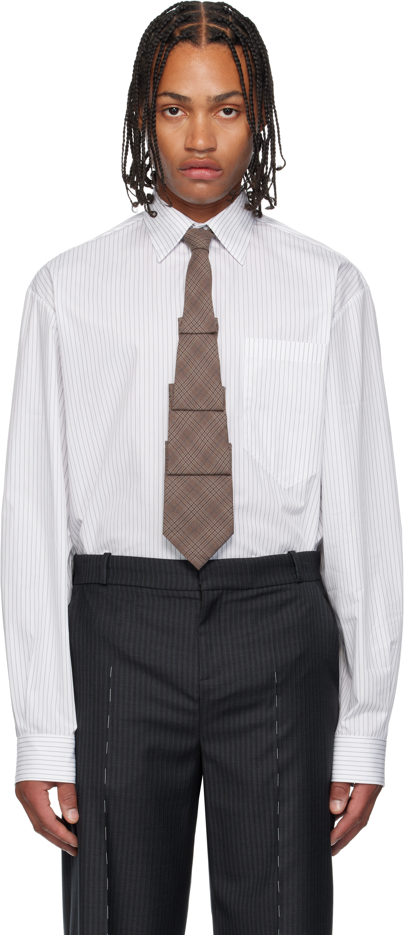 Sonia Carrasco White Fundamental Poplin Pinstripe Shirt In White