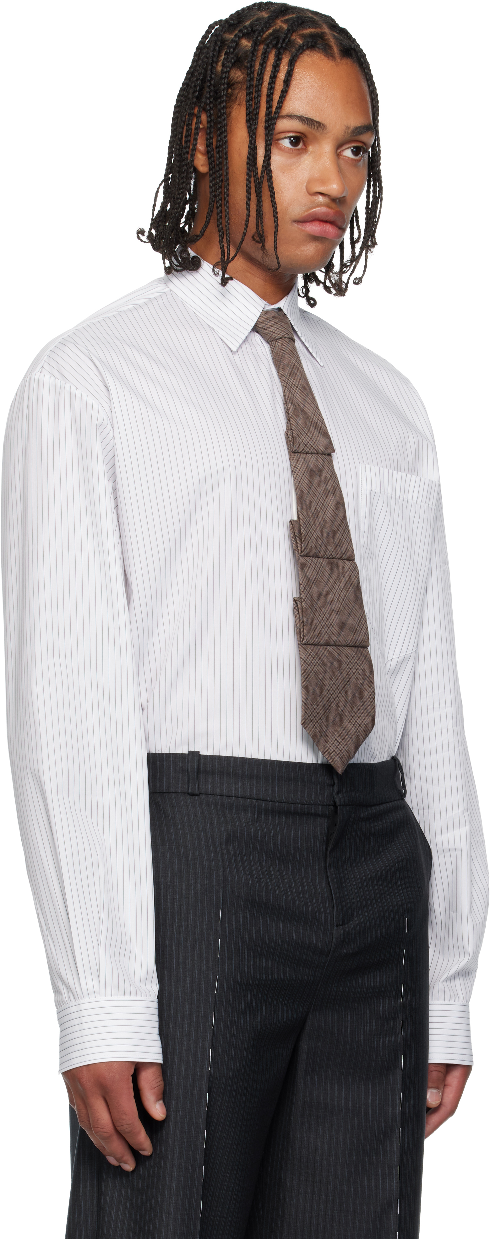 Sonia Carrasco White Fundamental Poplin Pinstripe Shirt In White