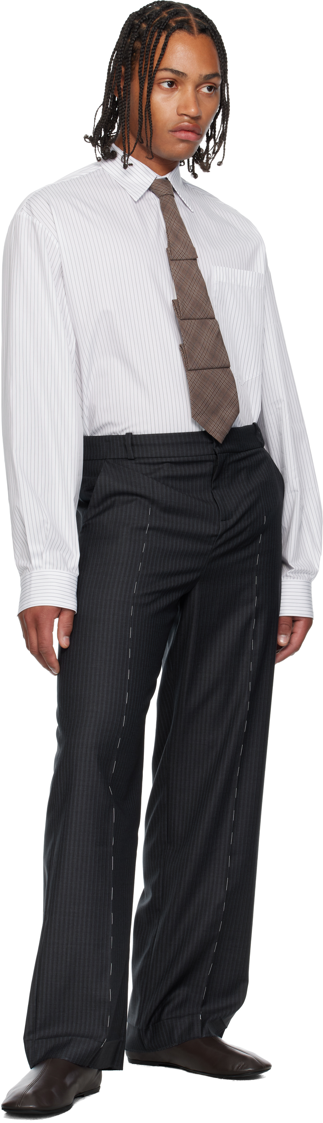 Sonia Carrasco White Fundamental Poplin Pinstripe Shirt In White