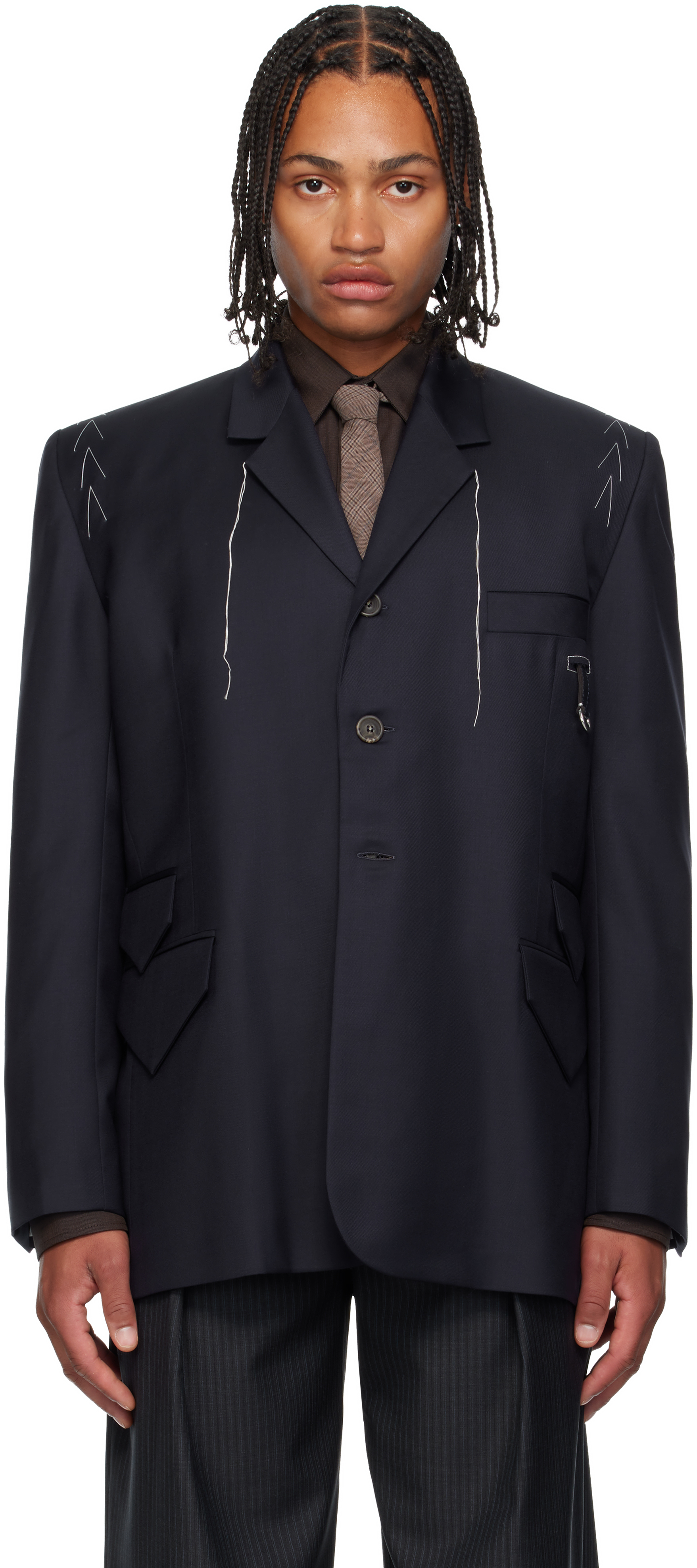 Sonia Carrasco Navy Fundamental Blazer In Blue
