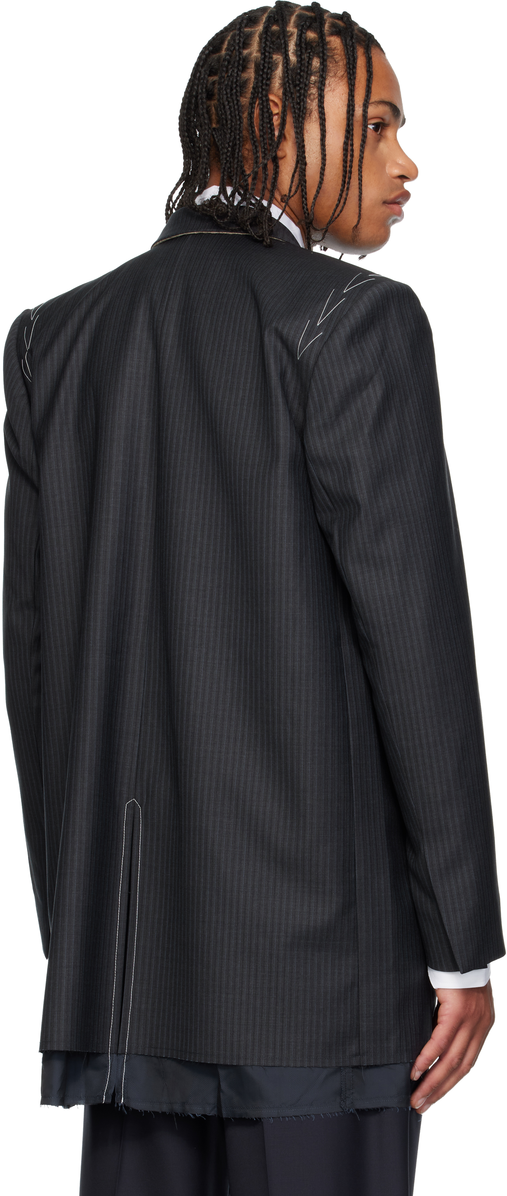 Sonia Carrasco Gray Relaxed Fit Blazer In Black