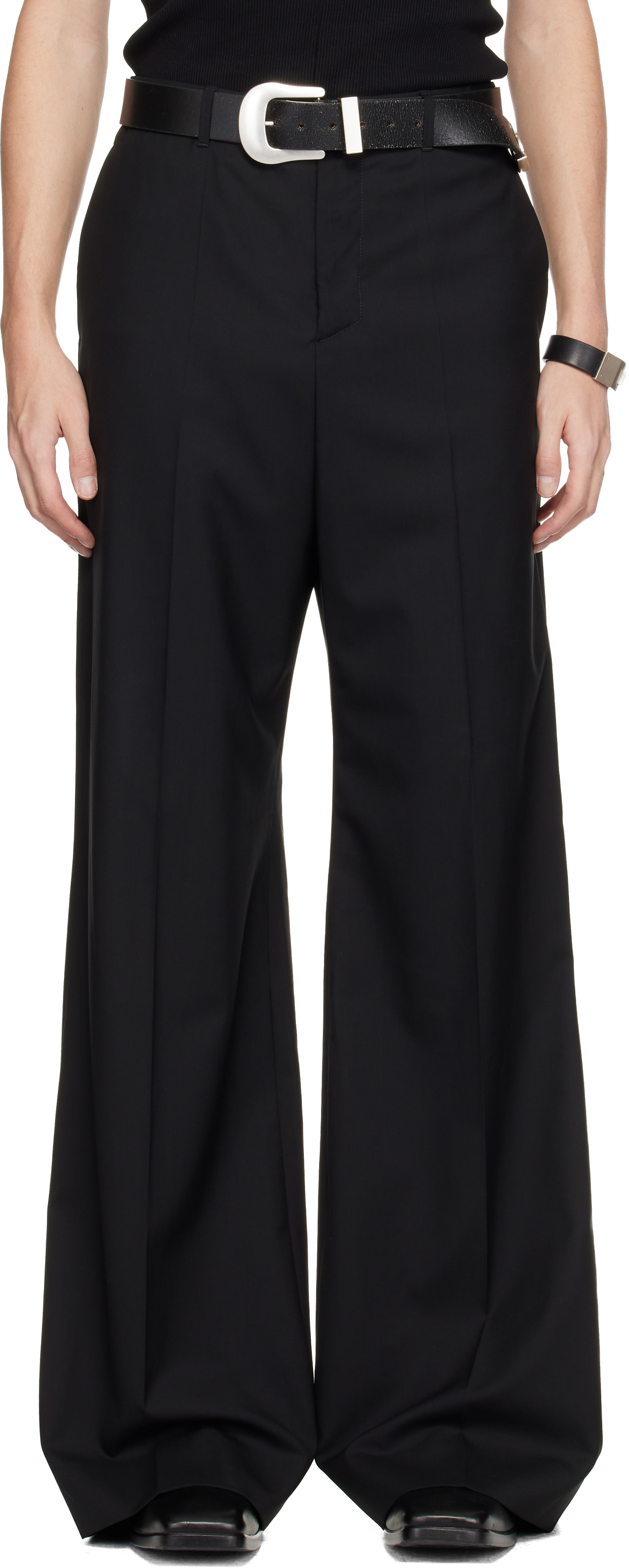 Matieres Feacales Black Monsieur S Woven Trousers