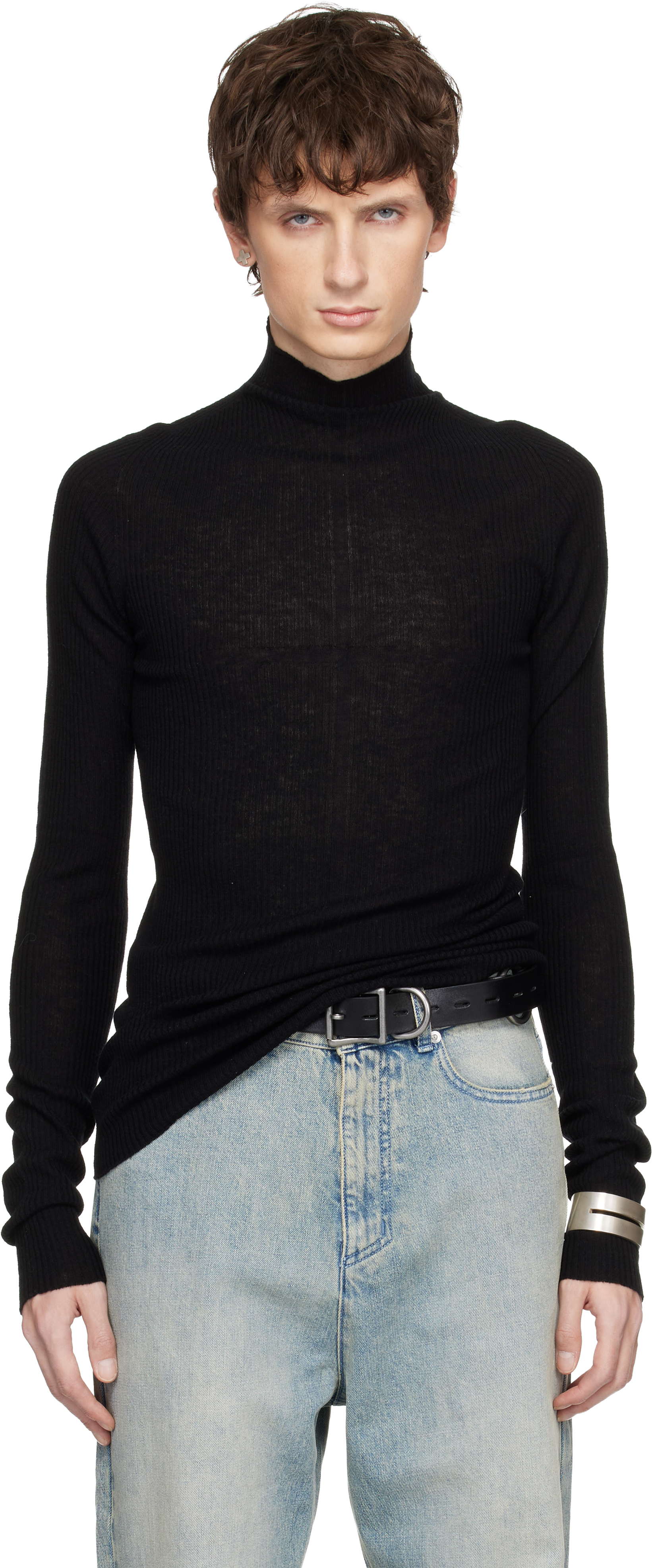 Matieres Feacales Black Forever Knit Turtleneck