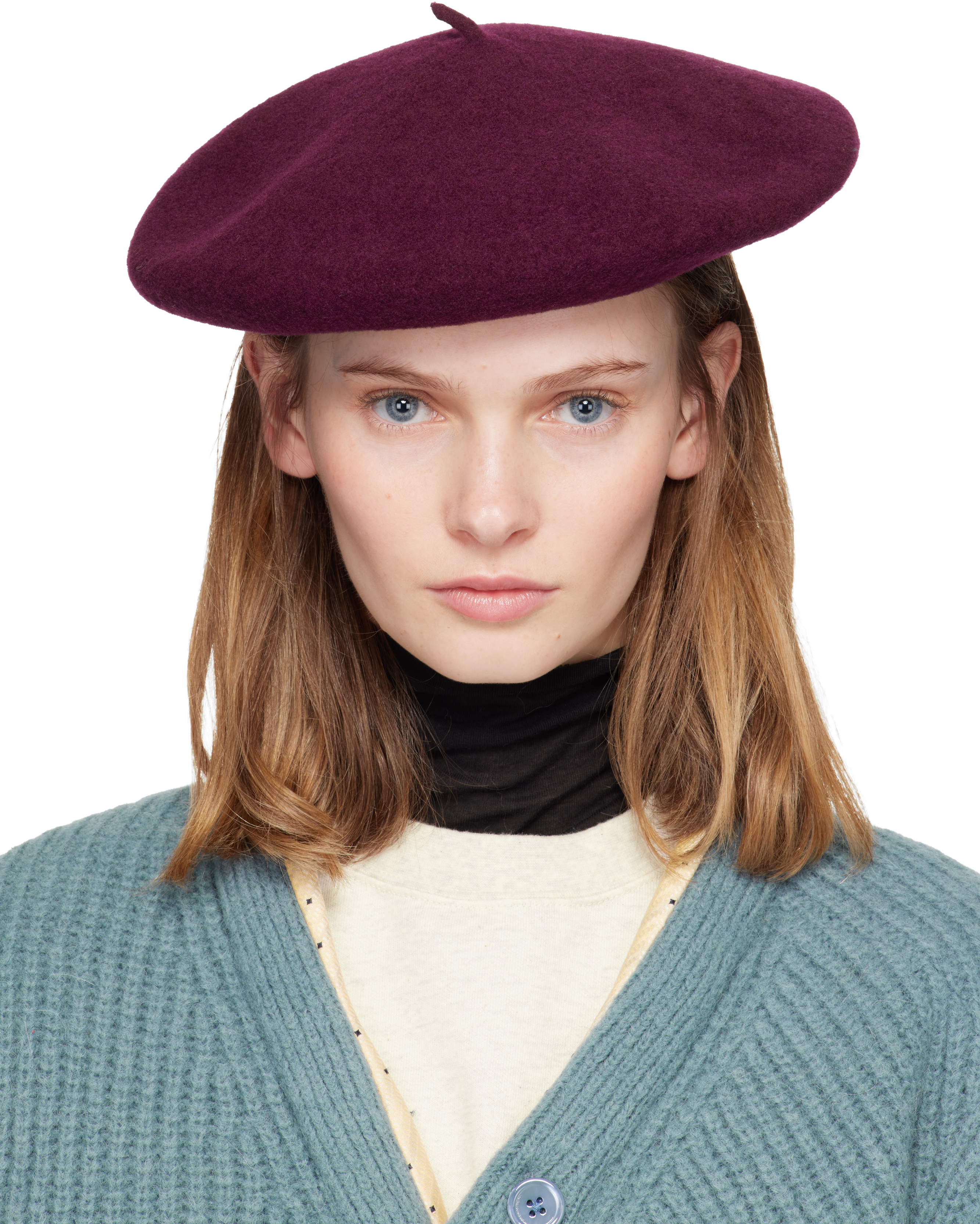 Undercover Burgundy Kijima Takayuki Edition Wool Beret In Burgundy