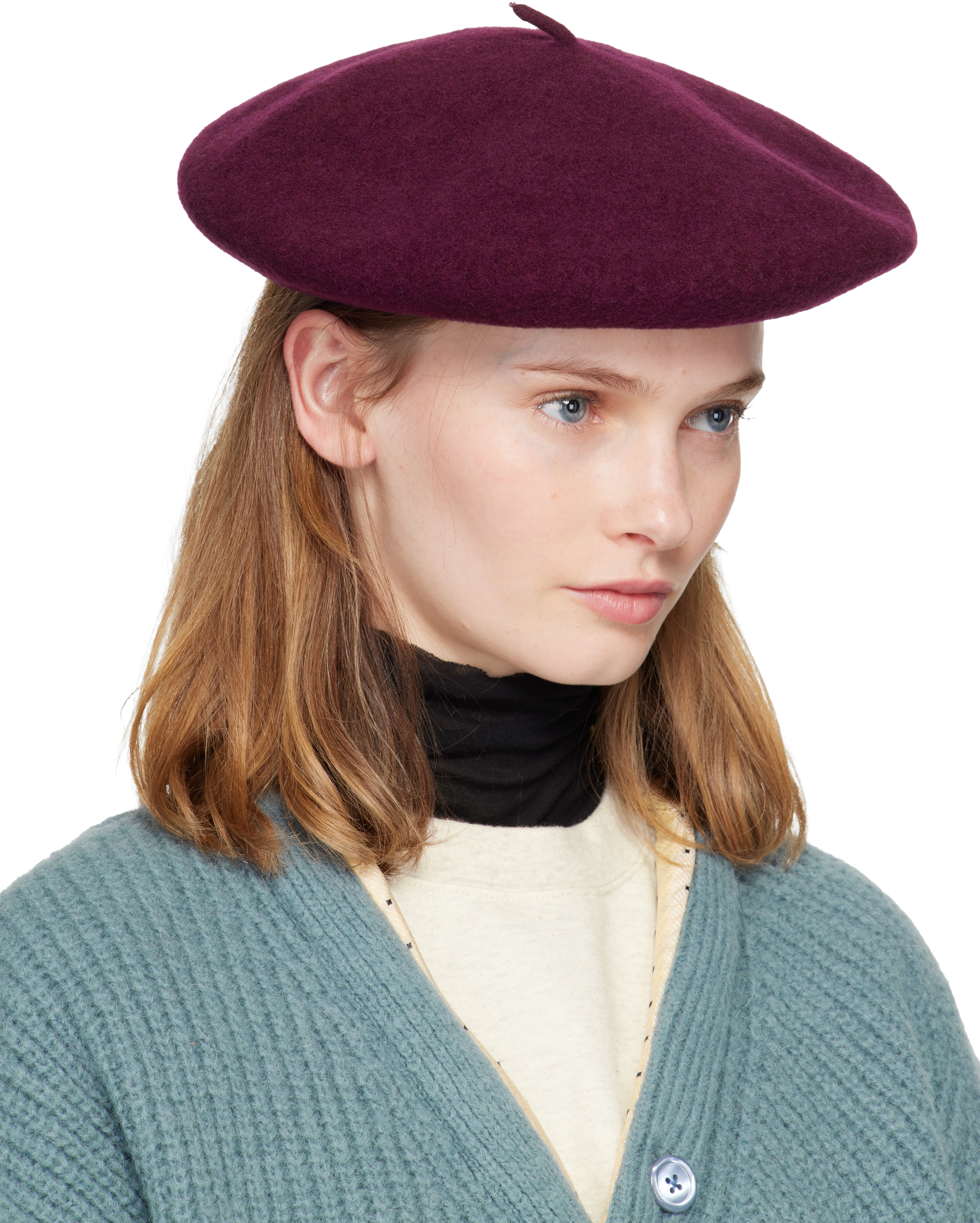 Undercover Burgundy Kijima Takayuki Edition Wool Beret In Burgundy
