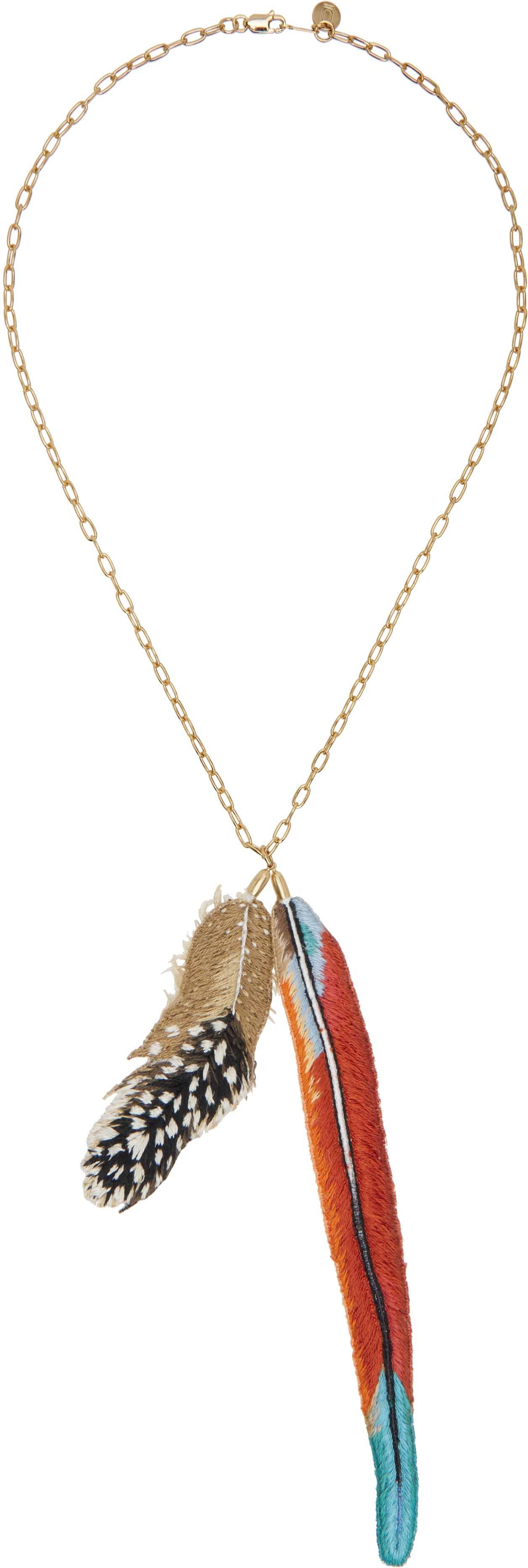 Undercover Feather Necklace In Gold