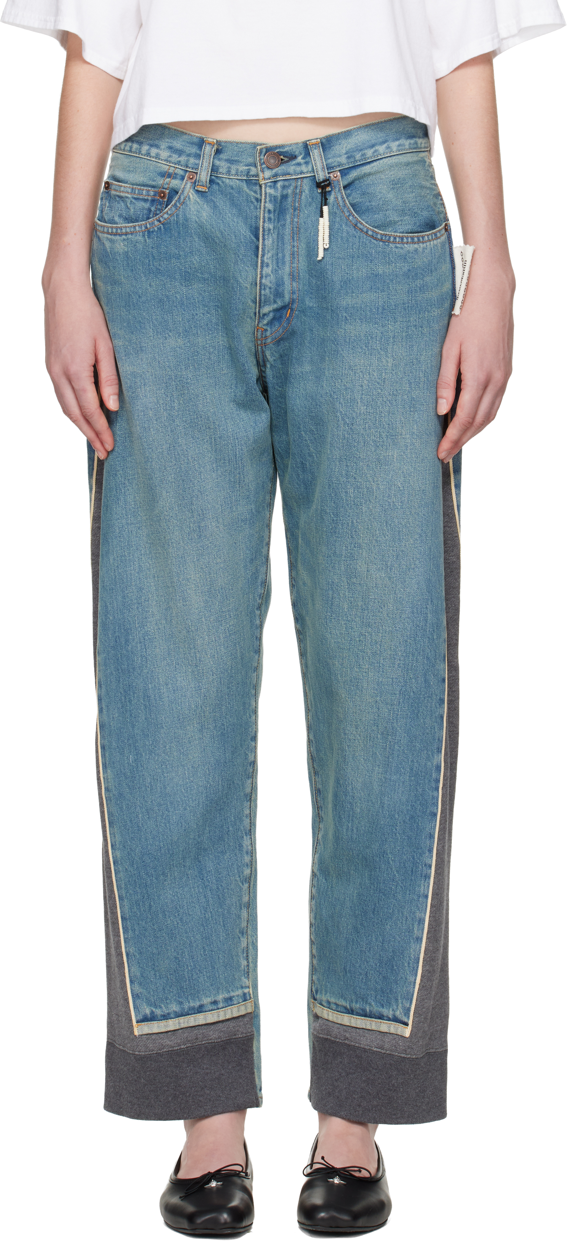 Undercover Blue & Gray Up2e1503 Jeans In Purple