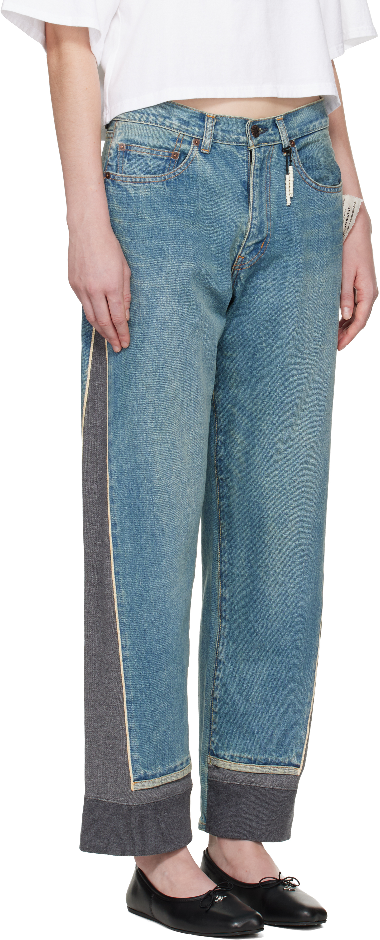 Undercover Blue & Gray Up2e1503 Jeans In Purple