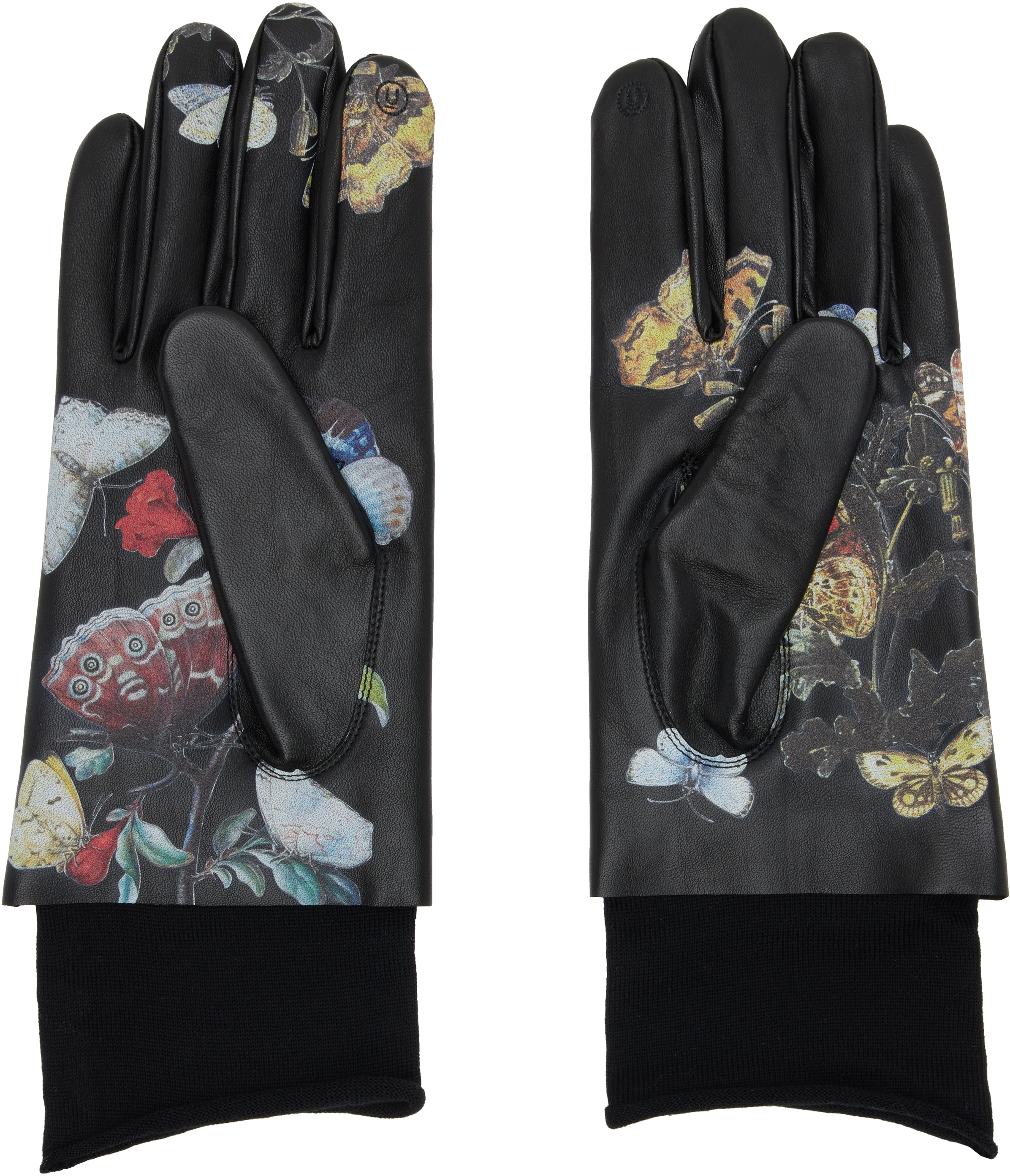 Undercover Black Seasonal Print Gloves In Black