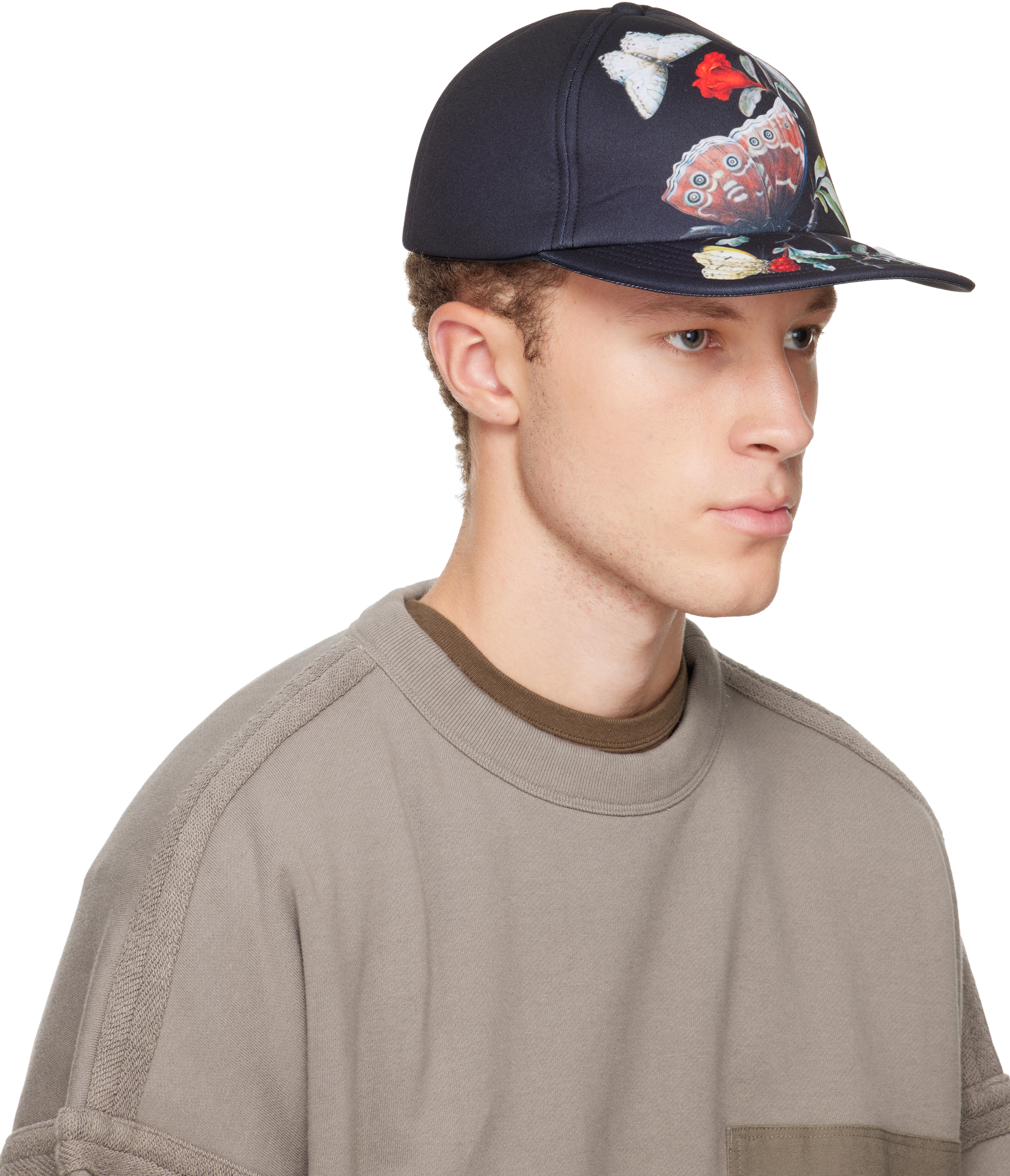 Undercover Black Seasonal Print Cap In Black